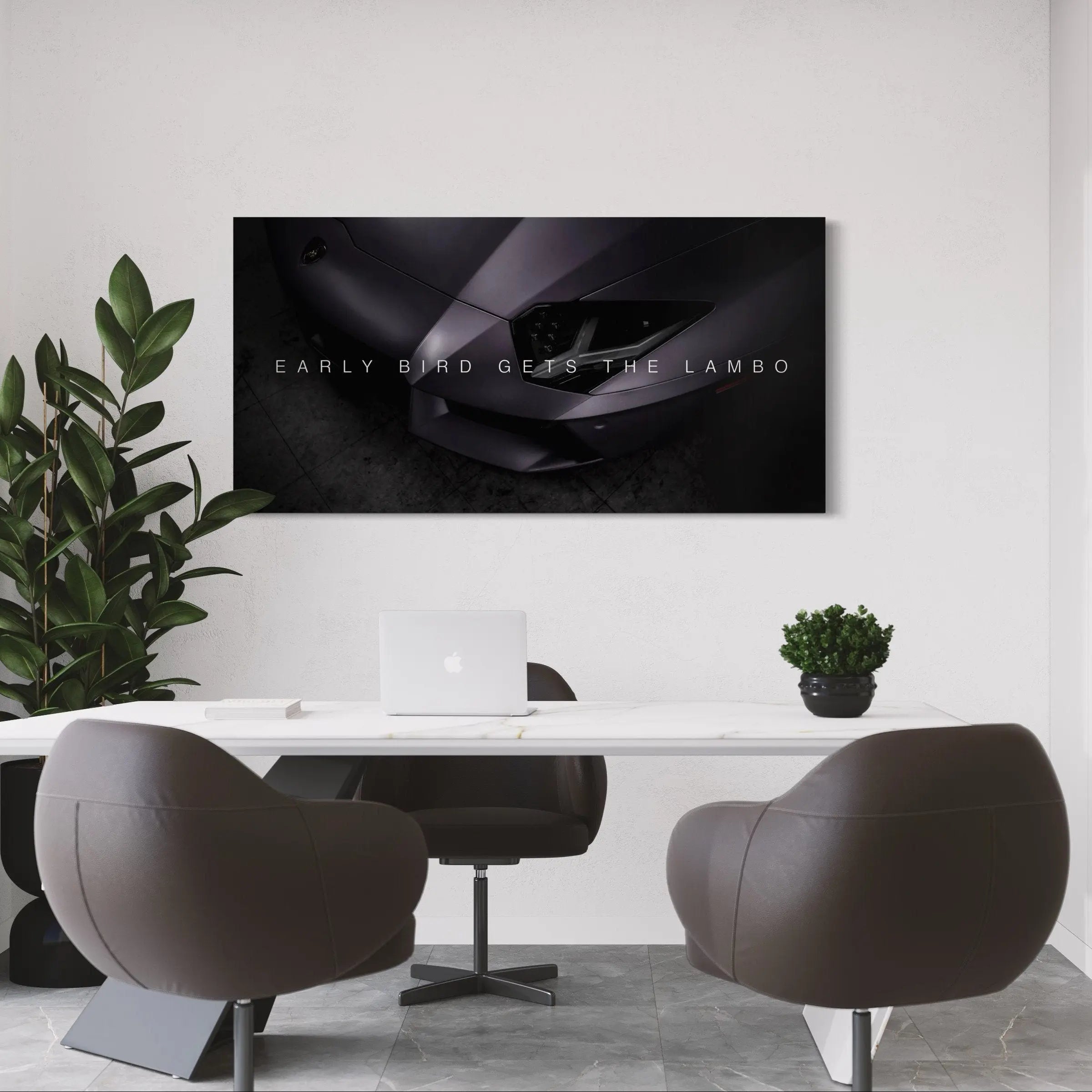 Early Bird Gets Lambo Canvas Wall Art | Poster Print Canvastoria