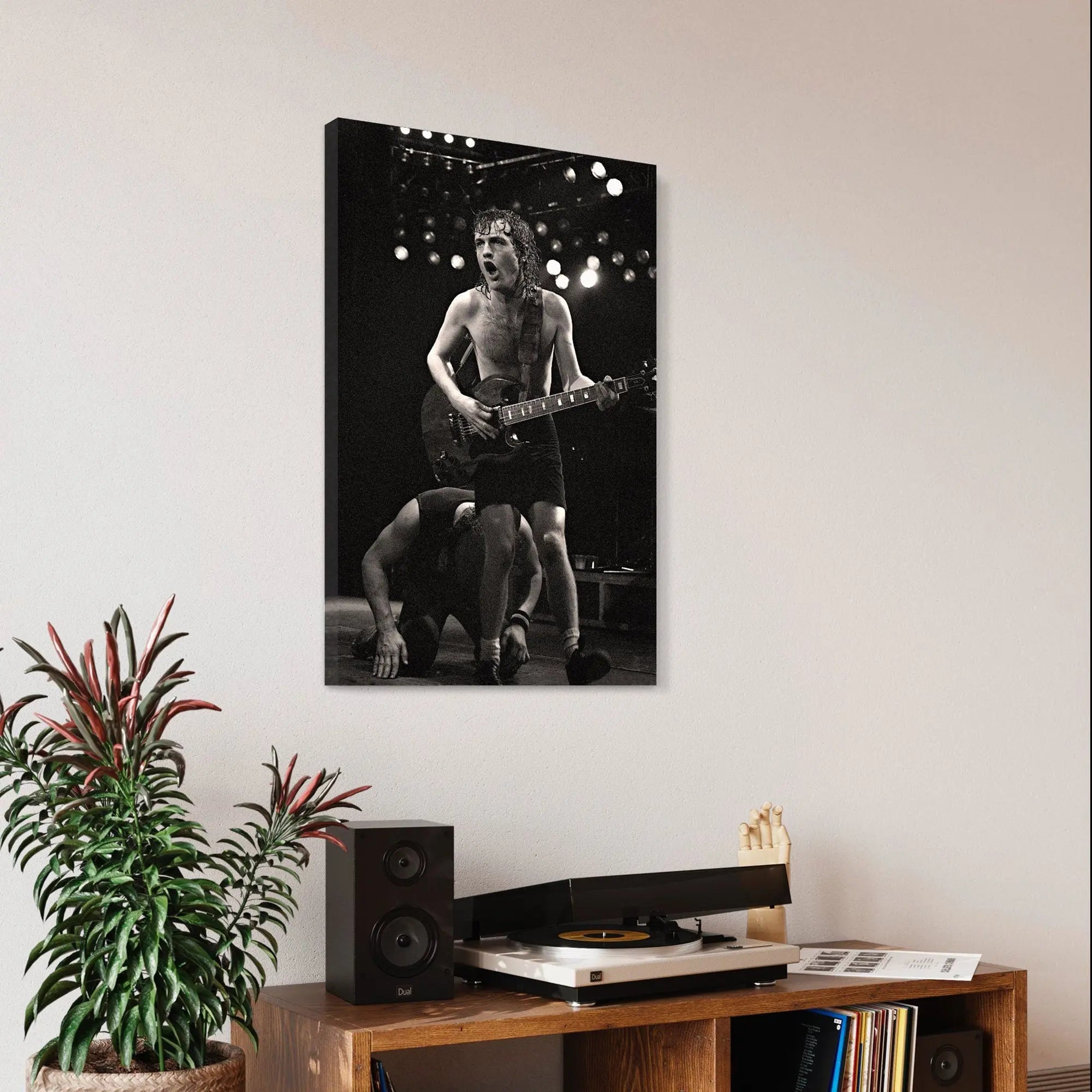 Angus Young 'Guitar Play' Canvas Wall Art | Poster Print Canvastoria