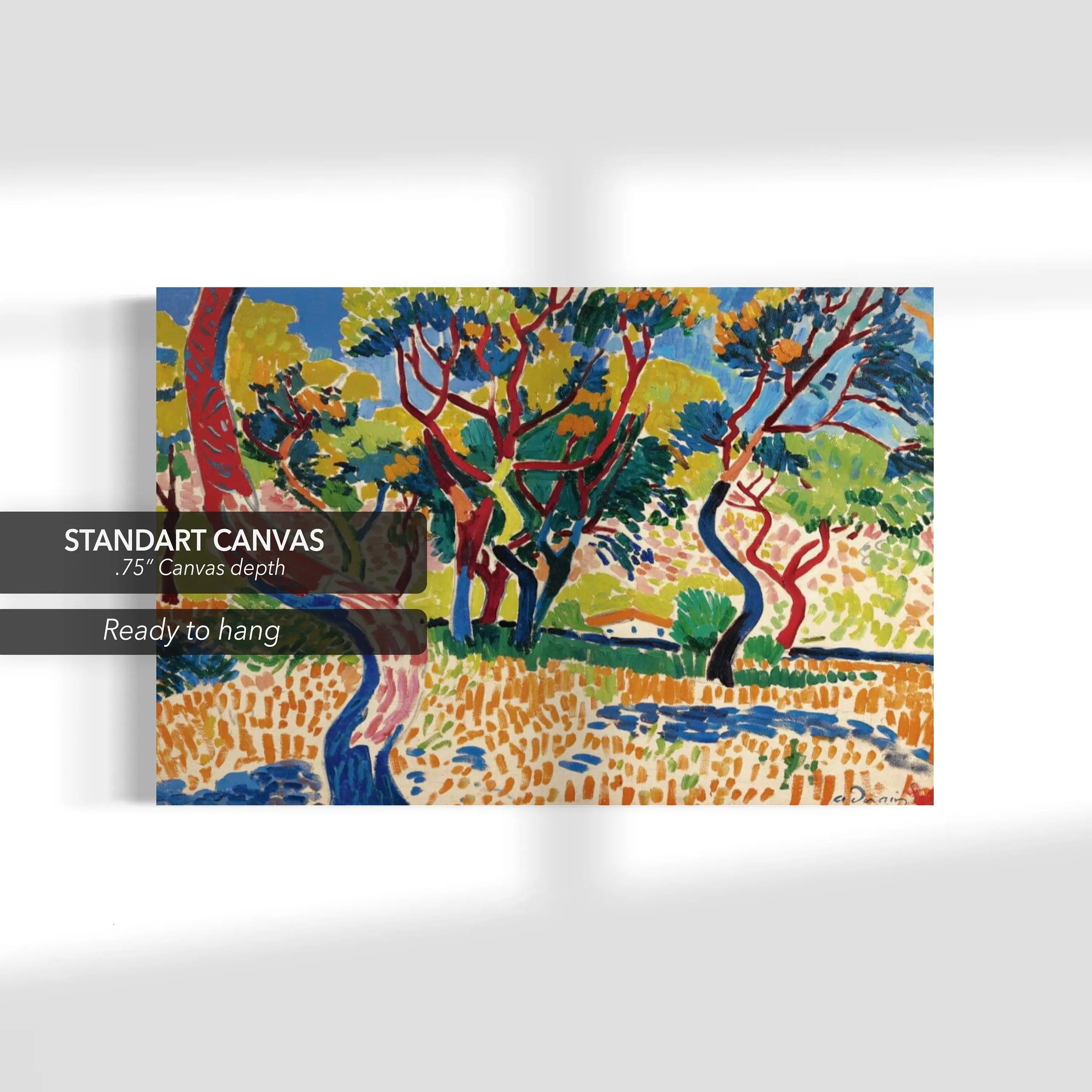 Andre Derain 'Trees in Collioure' (Arbres a Collioure) Canvas Wall Art | Poster Print - Canvastoria