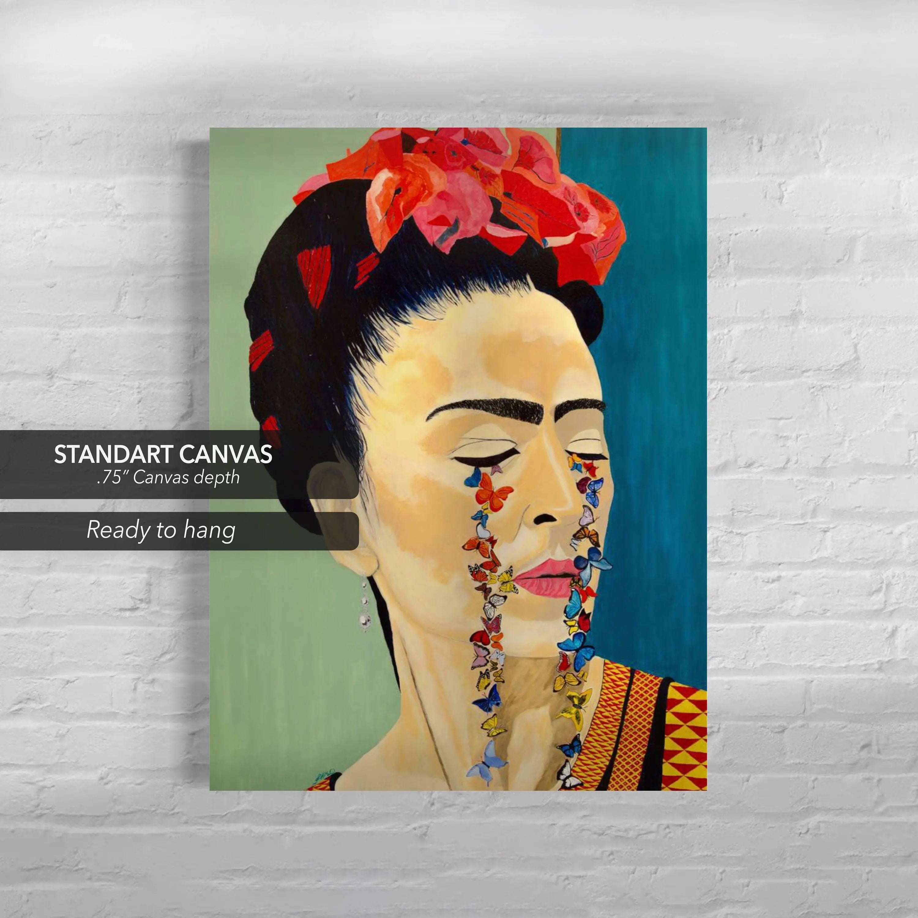 Frida Kahlo - Butterfly Cry Canvas Wall Art | Poster Print - Canvastoria