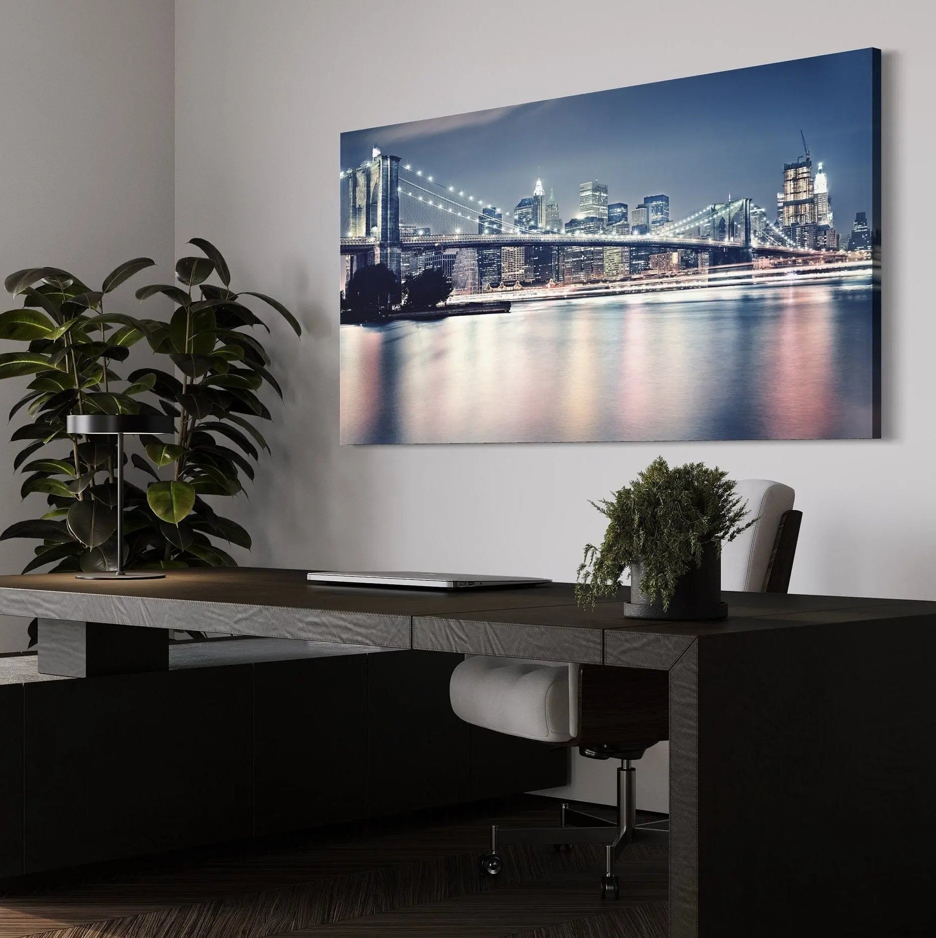 Brooklyn Bridge Panoramic Canvas Wall Art | Poster Print Canvastoria