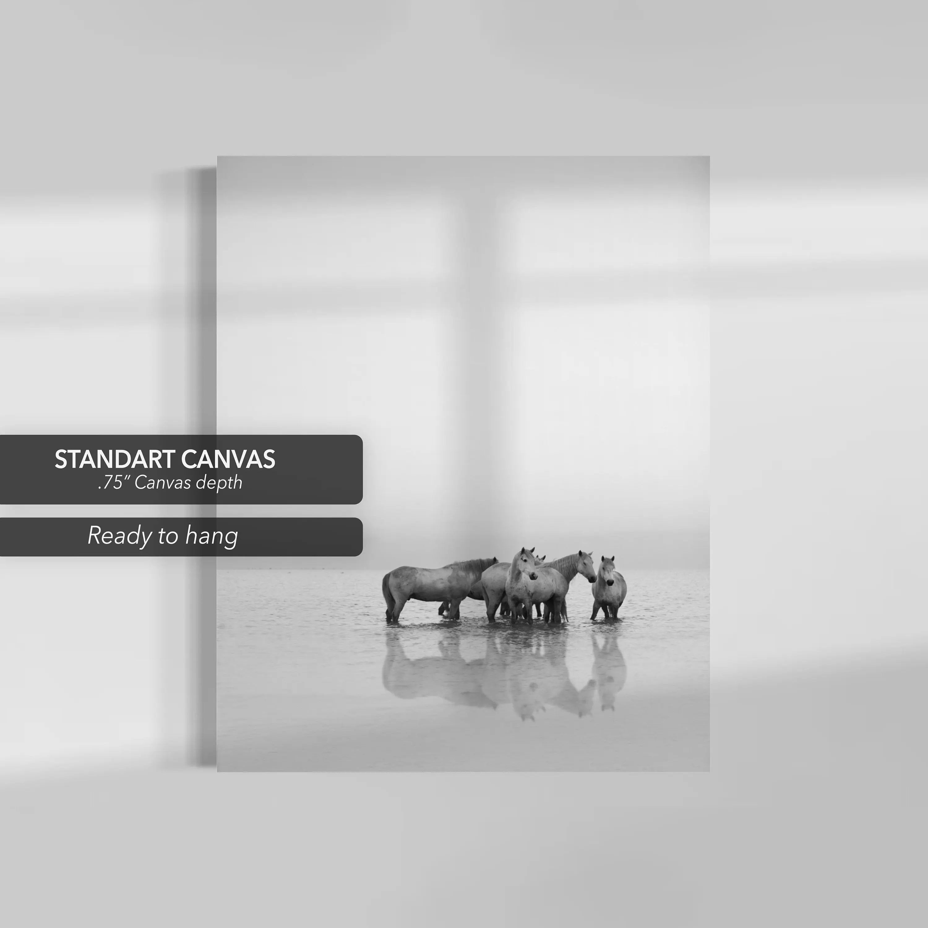 Horses Walk Canvas Wall Art | Poster Print - Canvastoria