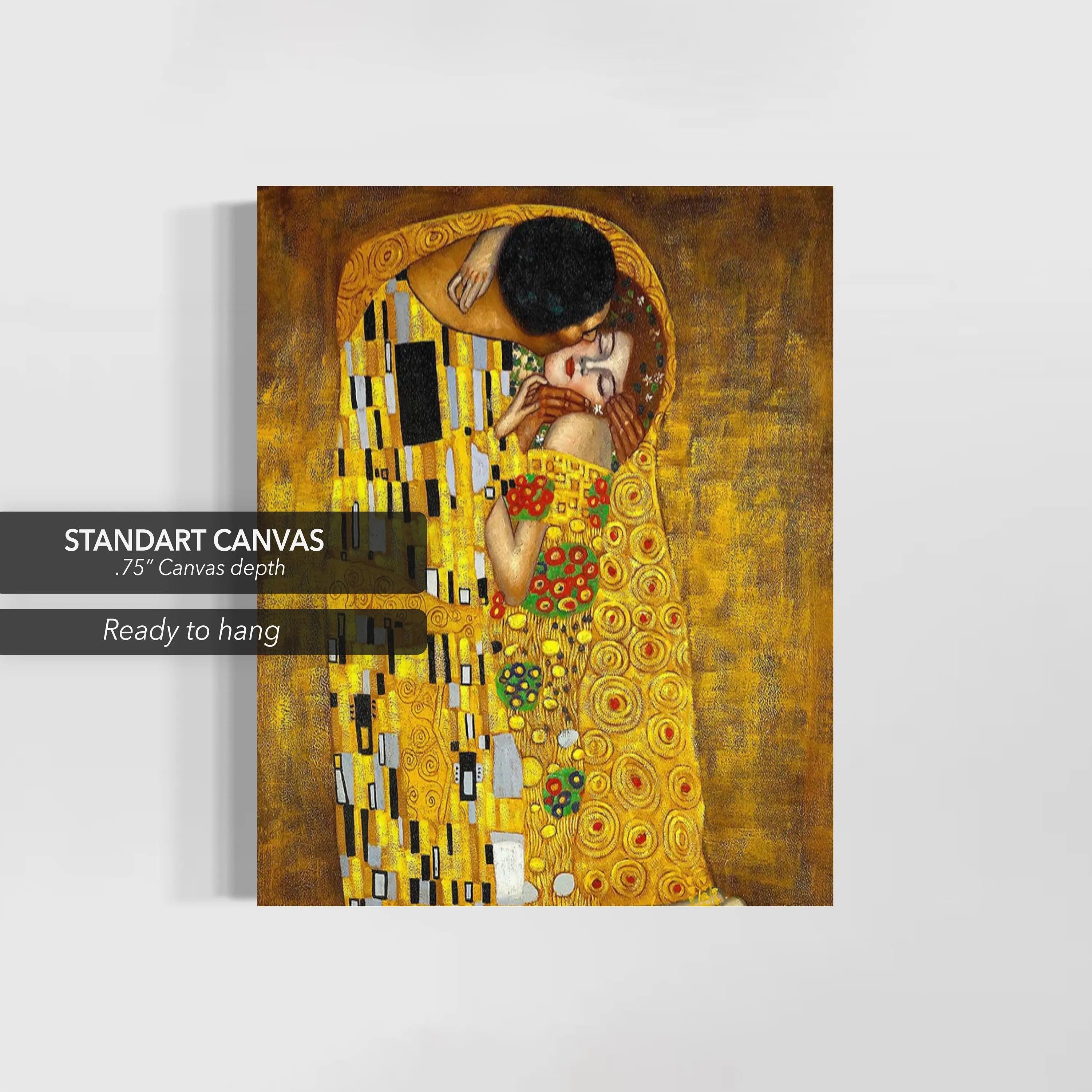 The Kiss Painting by Gustav Klimt (1908) Canvas Wall Art | Poster Print Canvastoria