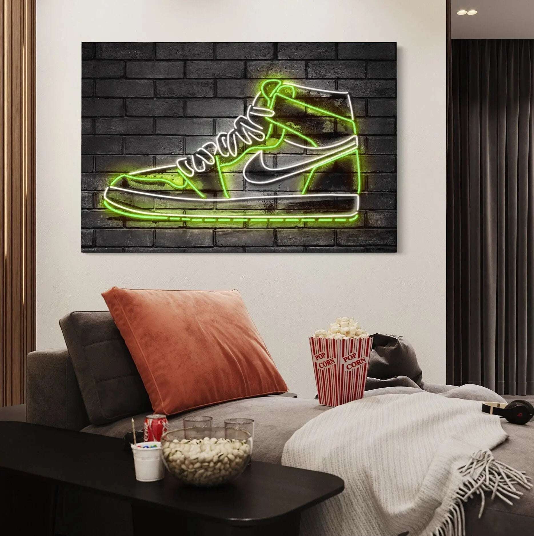 Nike Air Jordan 1 - Green Light Neon Canvas Wall Art | Poster Print Canvastoria