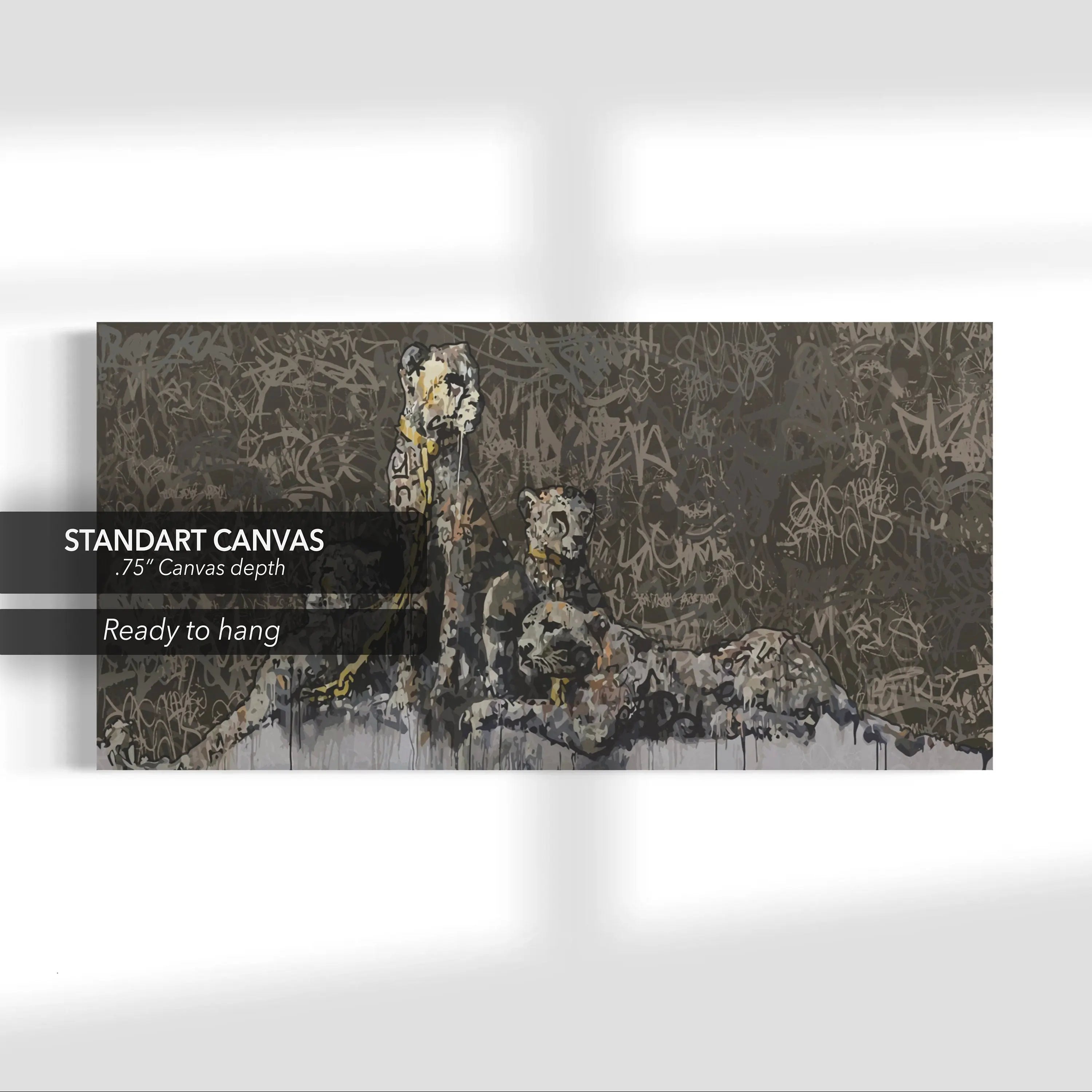 Cheetah by Banksy Canvas Wall Art | Poster Print Canvastoria
