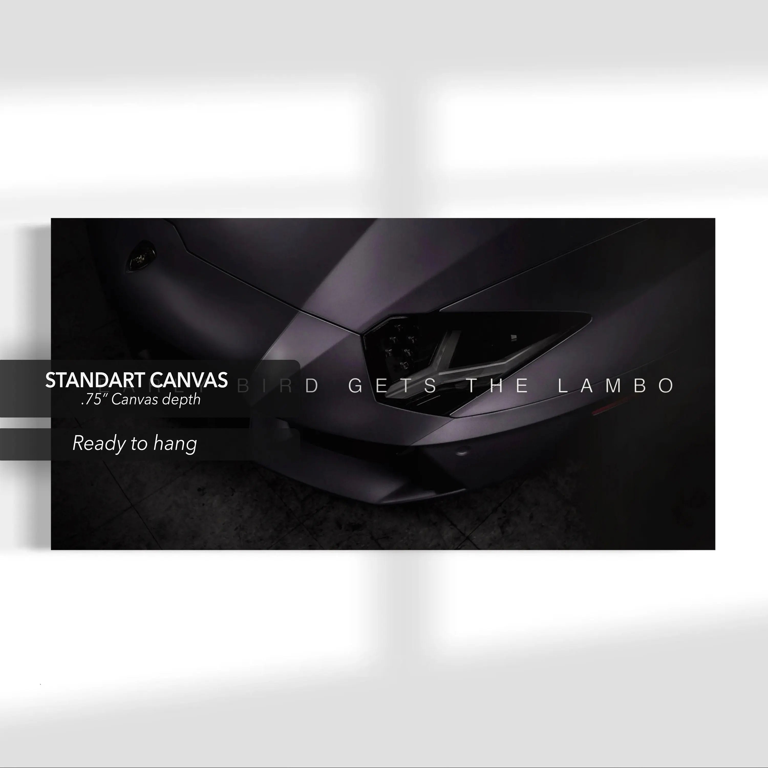 Early Bird Gets Lambo Canvas Wall Art | Poster Print Canvastoria