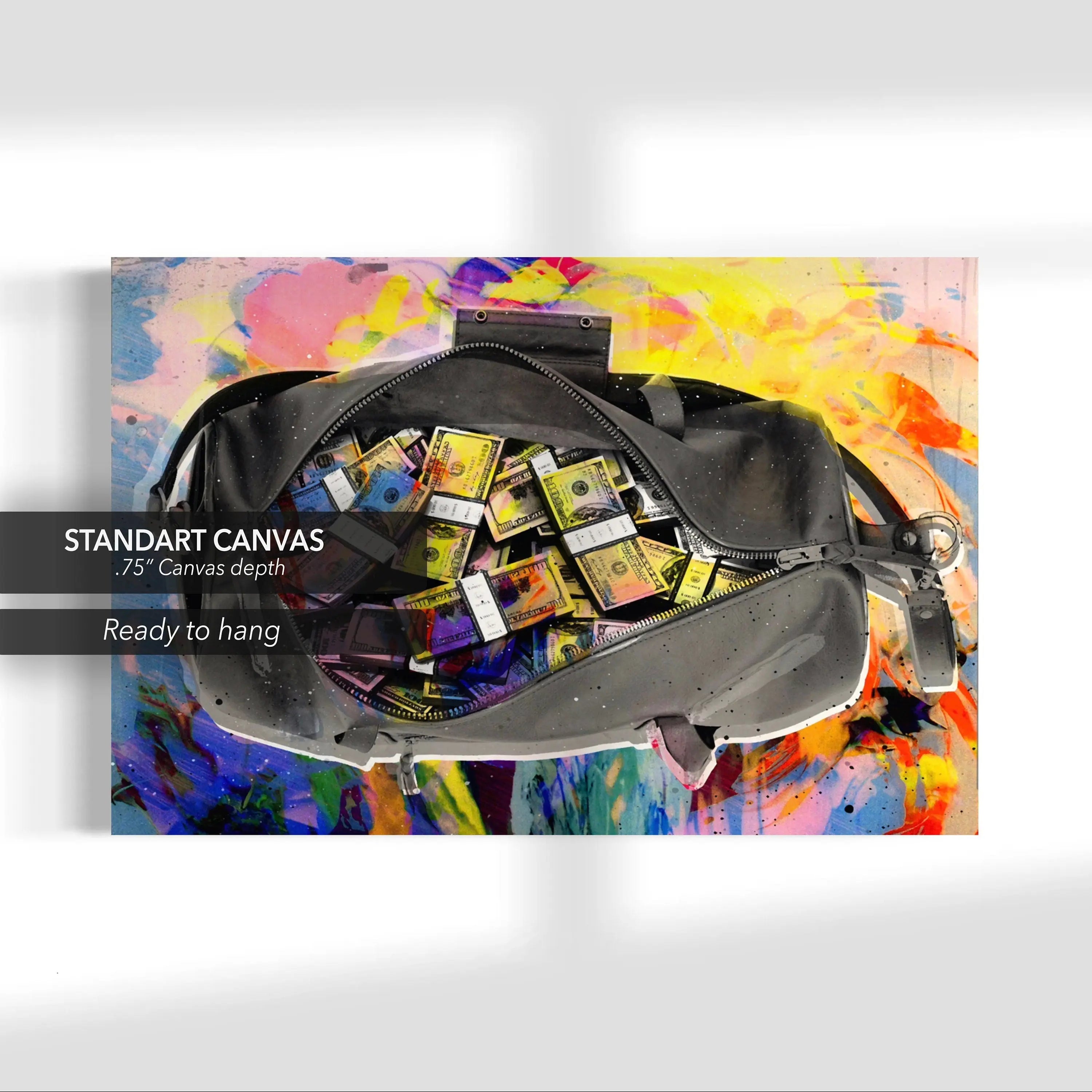 Secure the Money Bag Canvas Wall Art | Poster Print Canvastoria