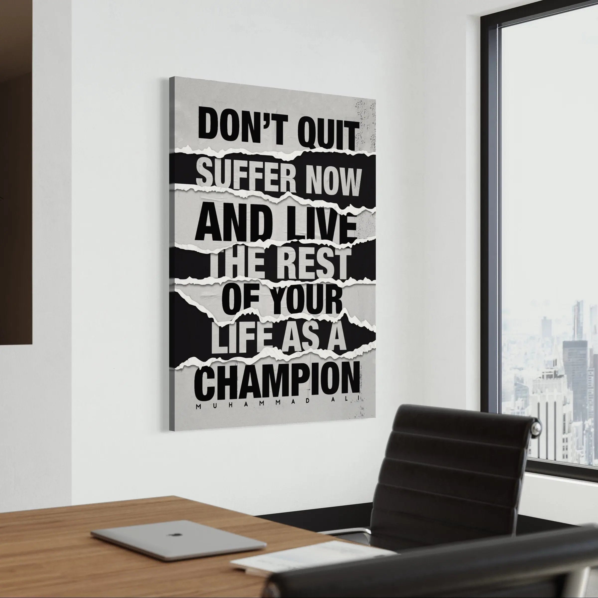 Muhammad Ali 'Don't Quit' Canvas Wall Art | Poster Print Canvastoria