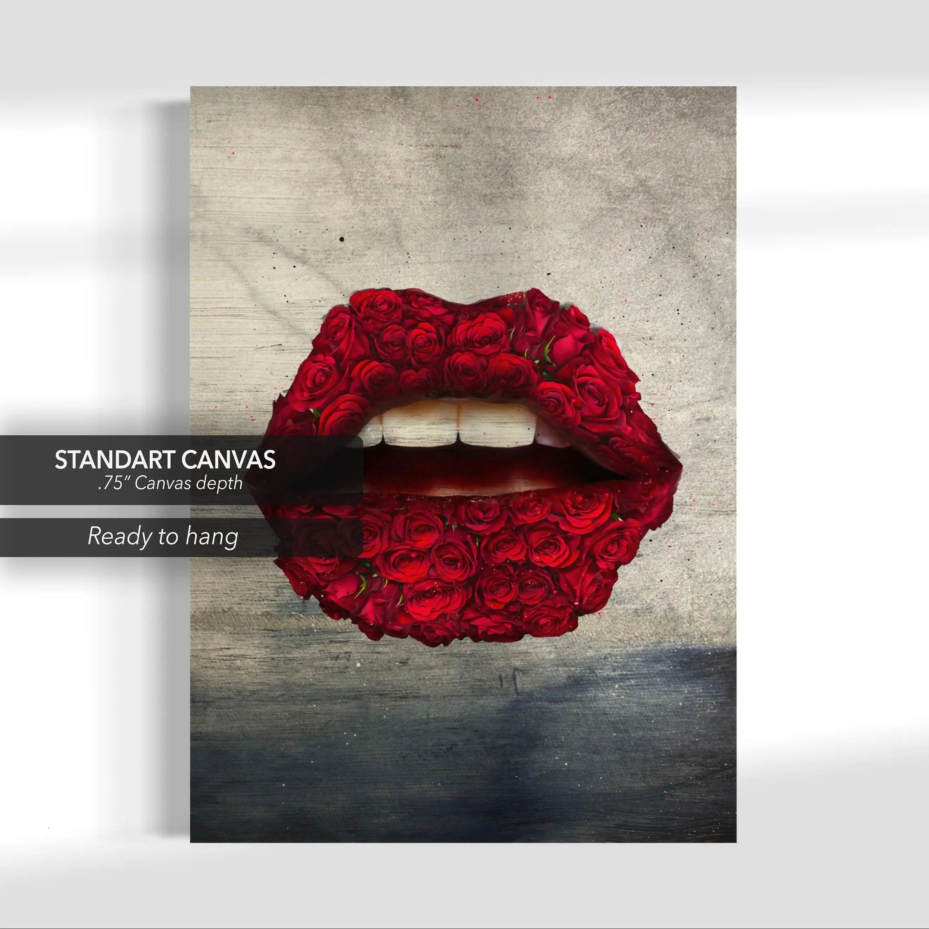 Red Rose Lips Canvas Wall Art | Poster Print - Canvastoria