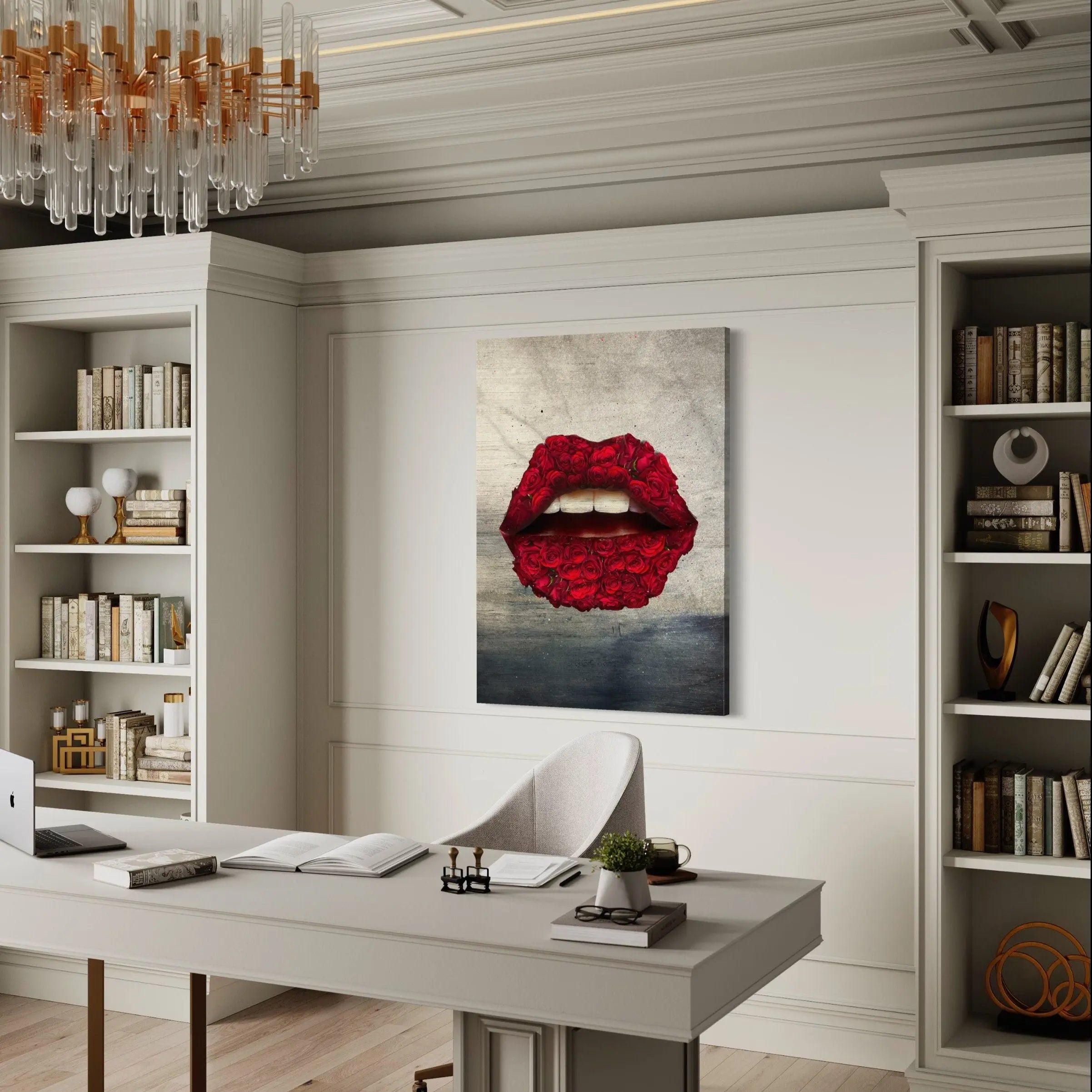 Red Rose Lips Canvas Wall Art | Poster Print - Canvastoria
