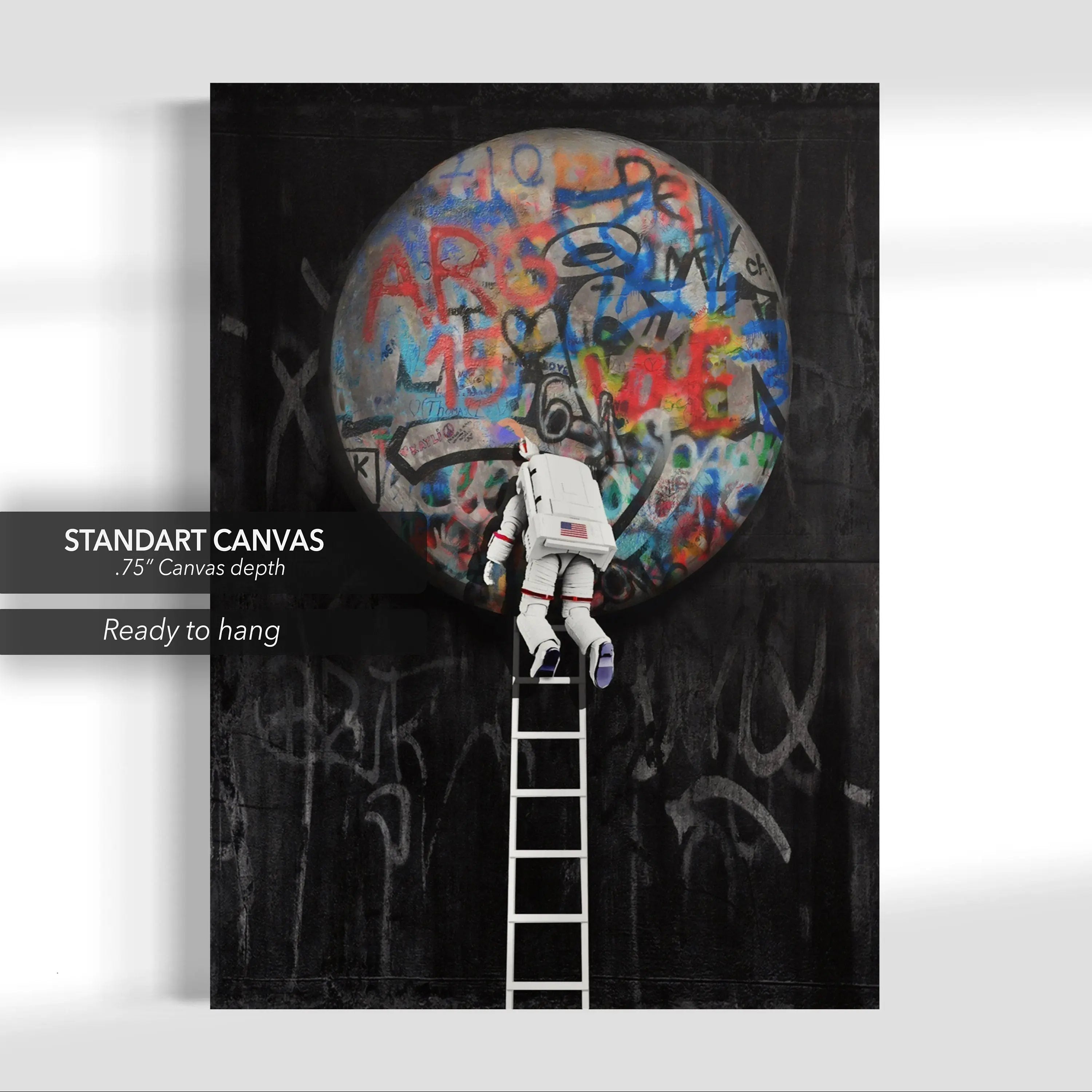 Astro 'Tag Moon' Canvas Wall Art | Poster Print Canvastoria