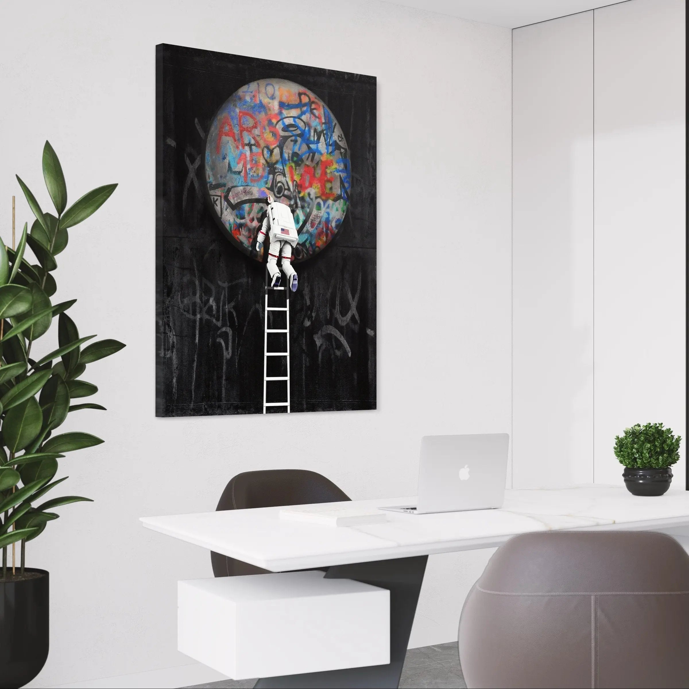 Astro 'Tag Moon' Canvas Wall Art | Poster Print Canvastoria