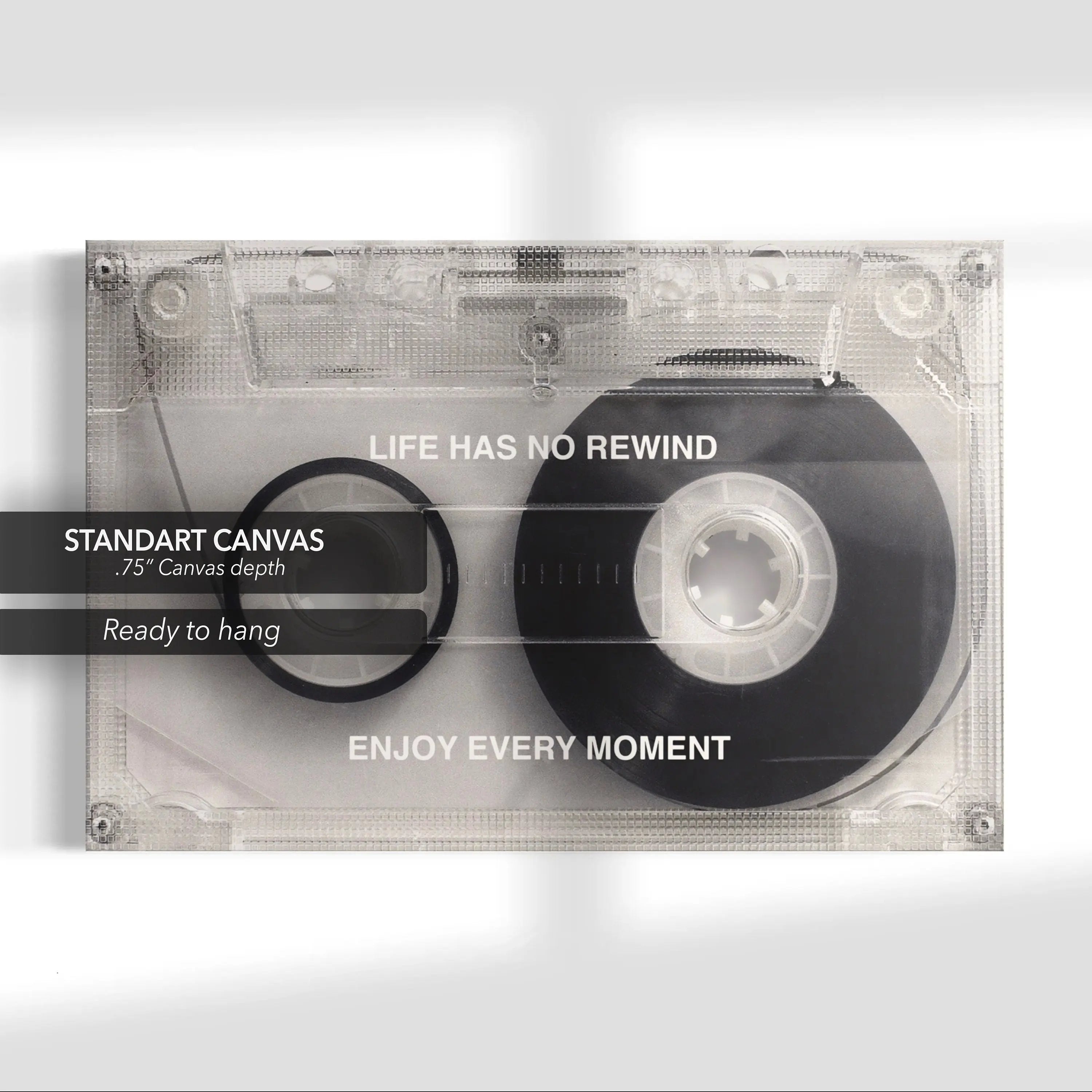 Life Has No Rewind Cassette Canvas Wall Art | Poster Print - Canvastoria