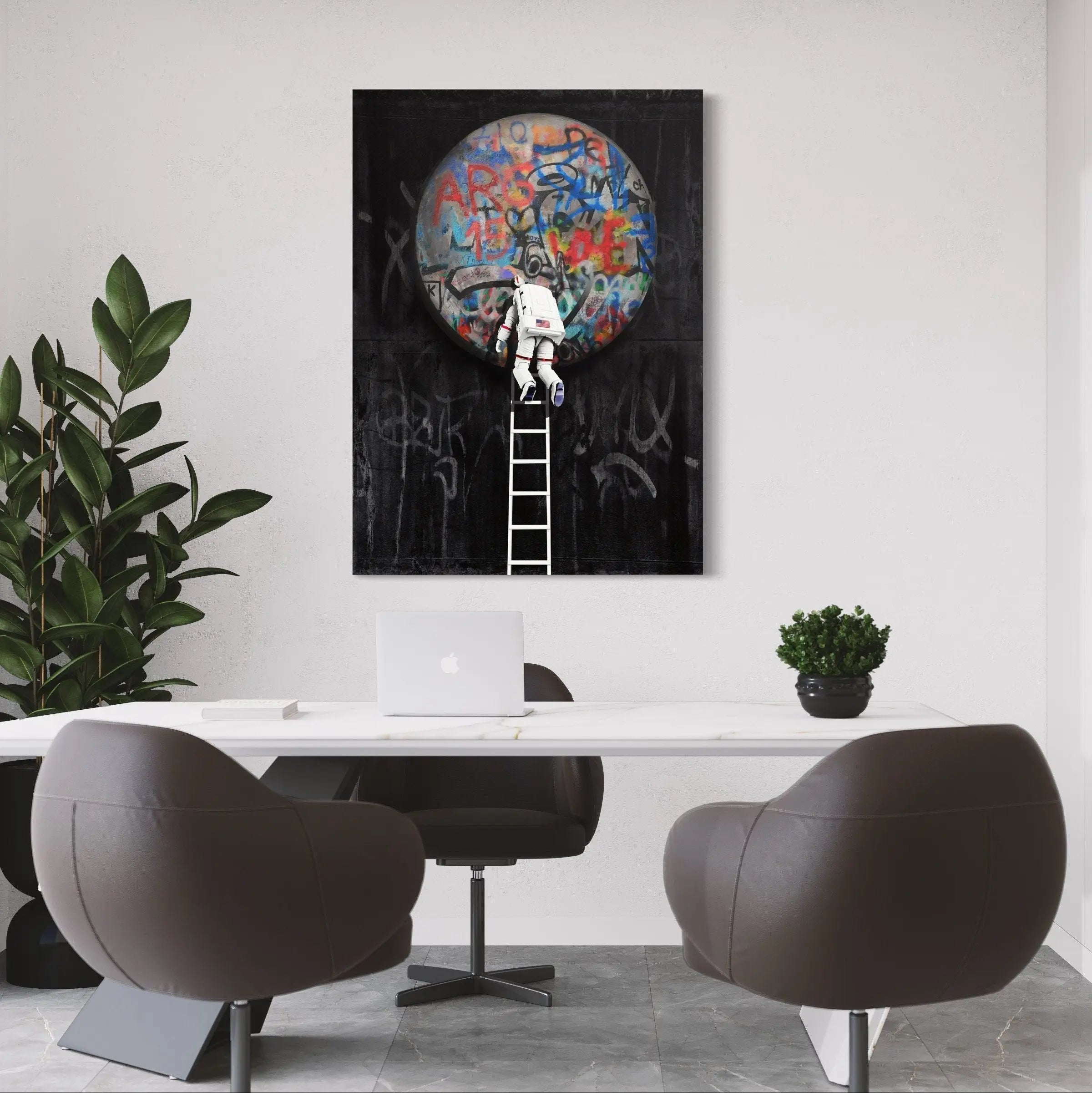 Astro 'Tag Moon' Canvas Wall Art | Poster Print Canvastoria
