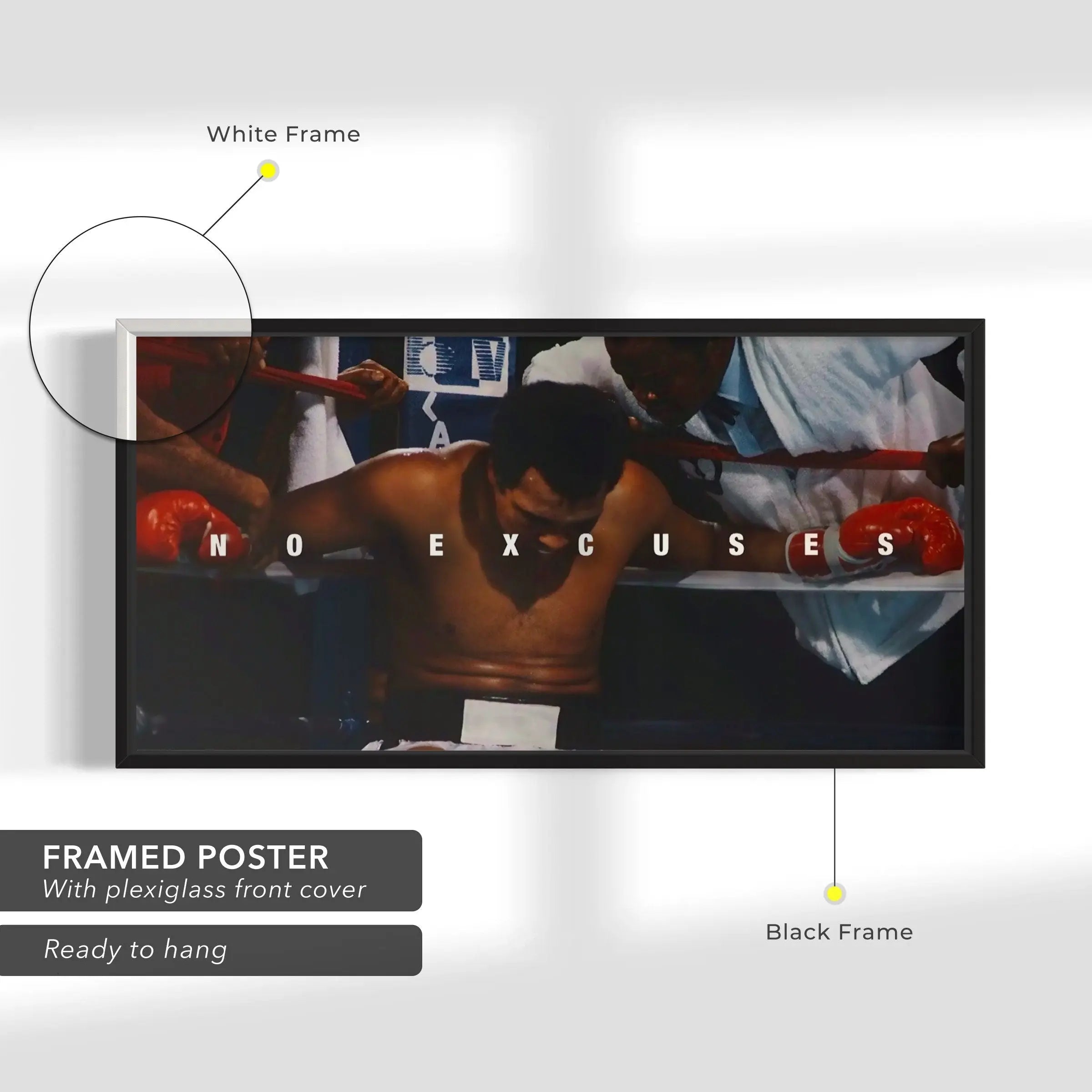 Muhammad Ali 'No Excuses' Canvas Wall Art | Poster Print Canvastoria