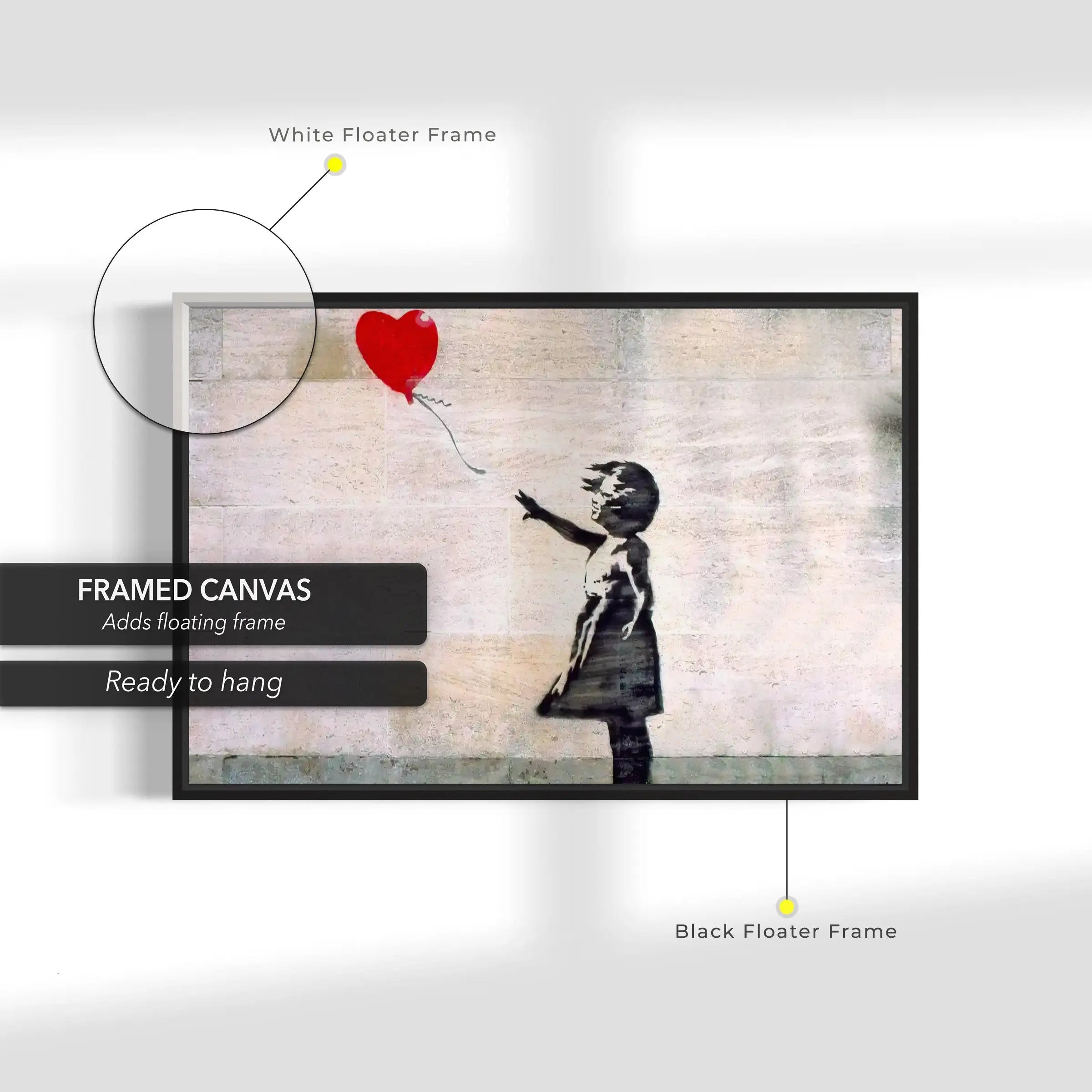 Lose Love 'Girl With Balloon' by Banksy Canvas Wall Art | Poster Print Canvastoria
