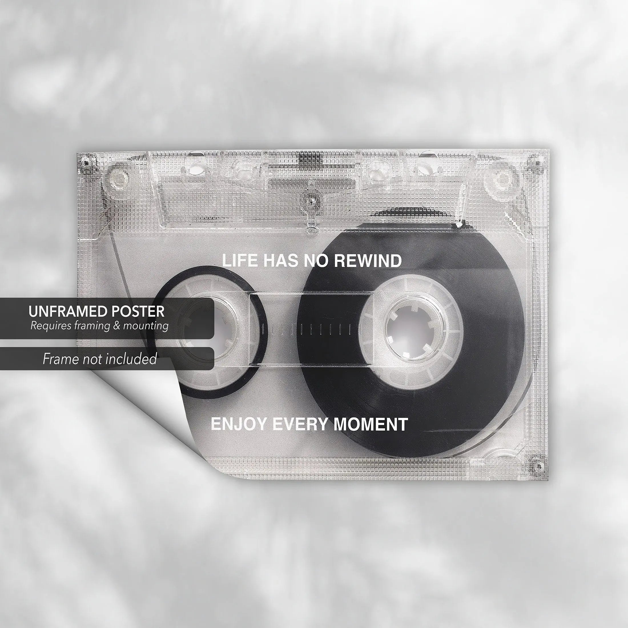 Life Has No Rewind Cassette Canvas Wall Art | Poster Print - Canvastoria