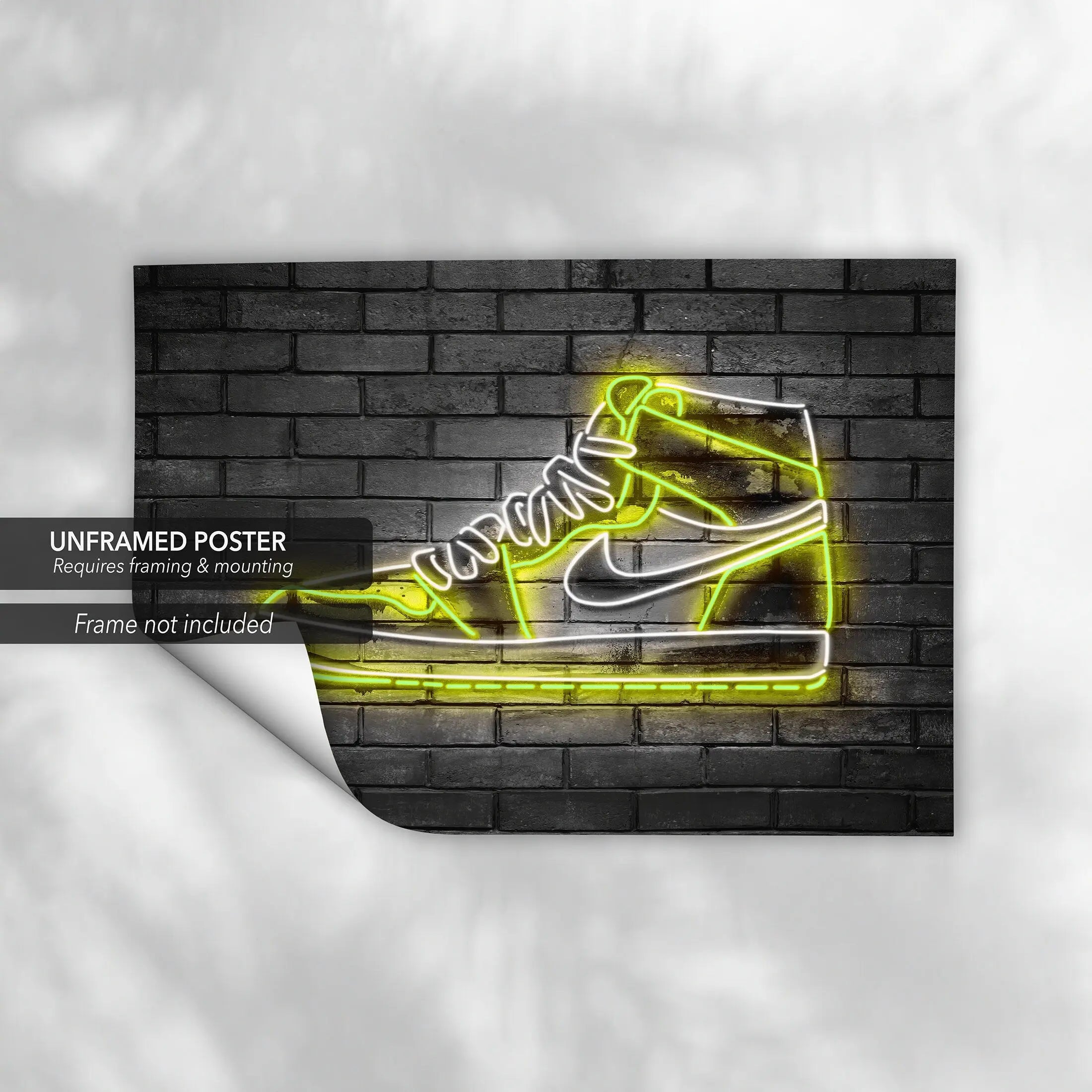 Nike Air Jordan 1 - Green Light Neon Canvas Wall Art | Poster Print Canvastoria