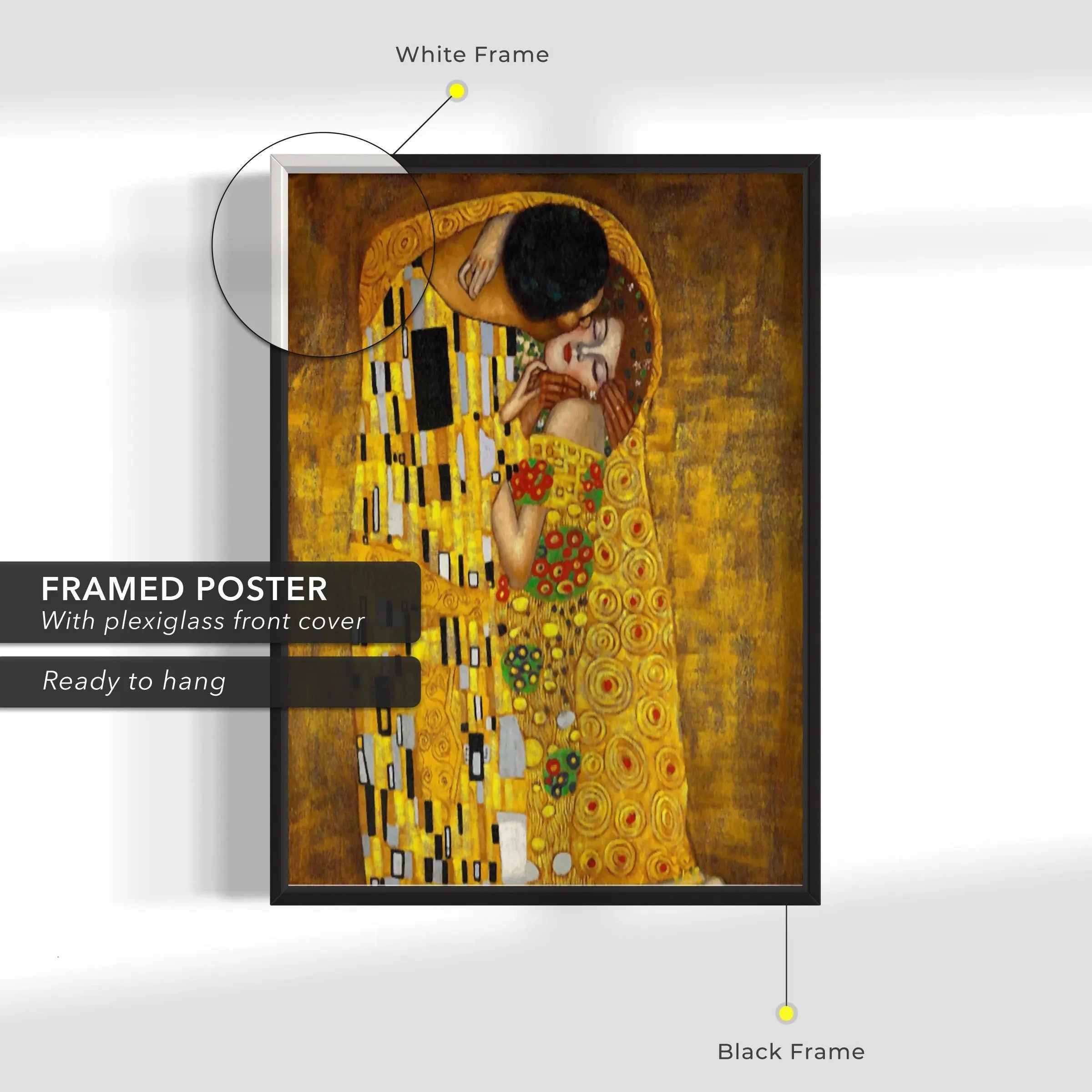 The Kiss Painting by Gustav Klimt (1908) Canvas Wall Art | Poster Print Canvastoria