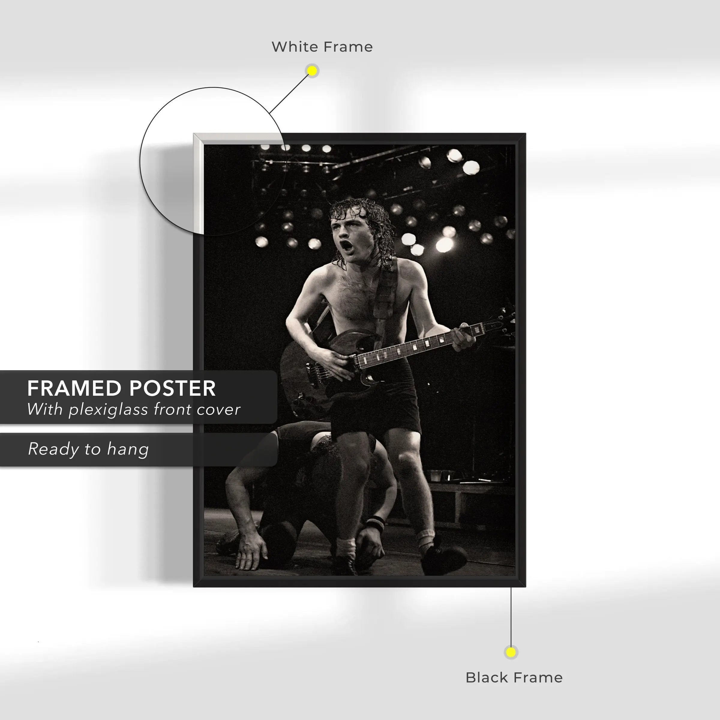 Angus Young 'Guitar Play' Canvas Wall Art | Poster Print Canvastoria