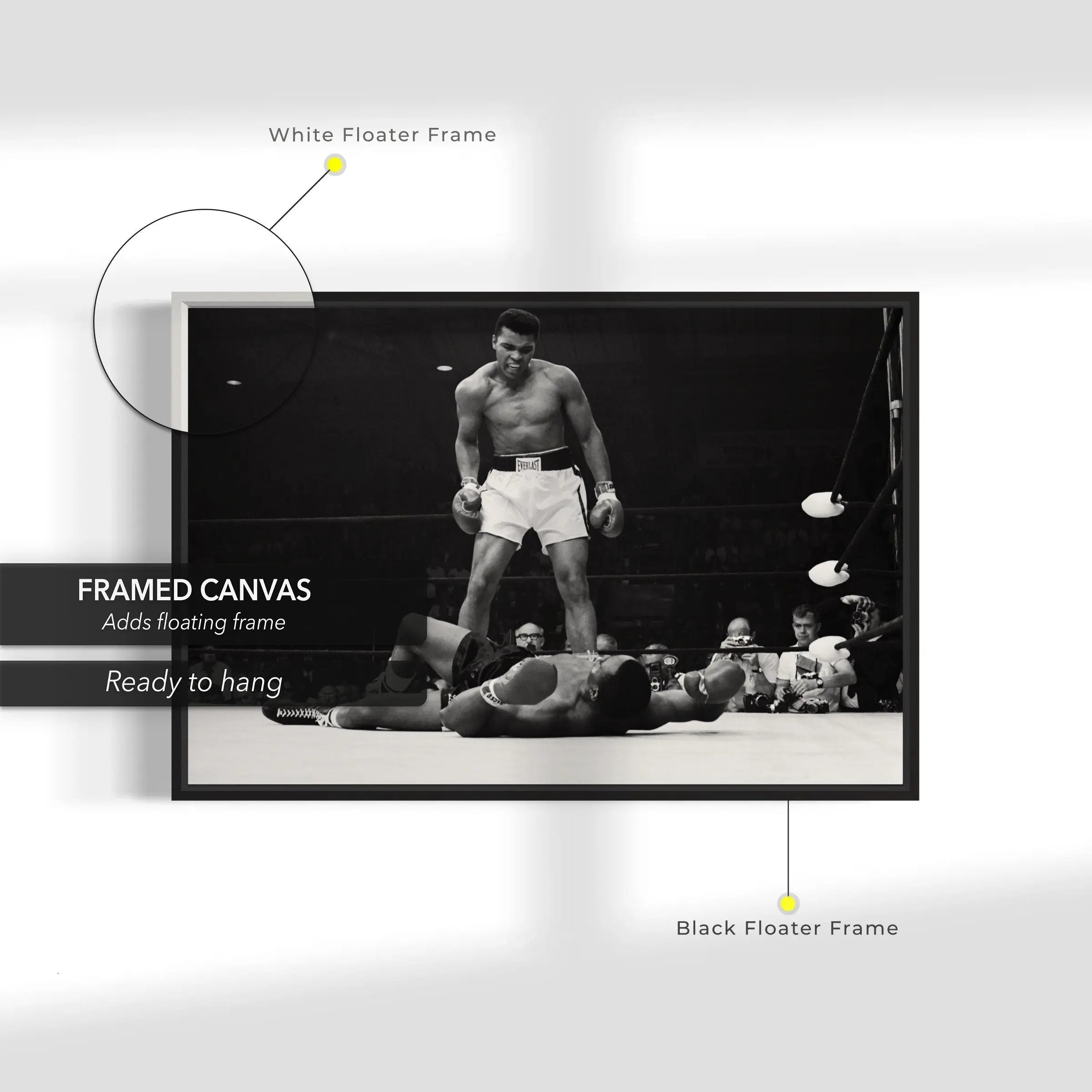 Muhammad Ali VS Sonny Liston Canvas Wall Art | Poster Print - Canvastoria