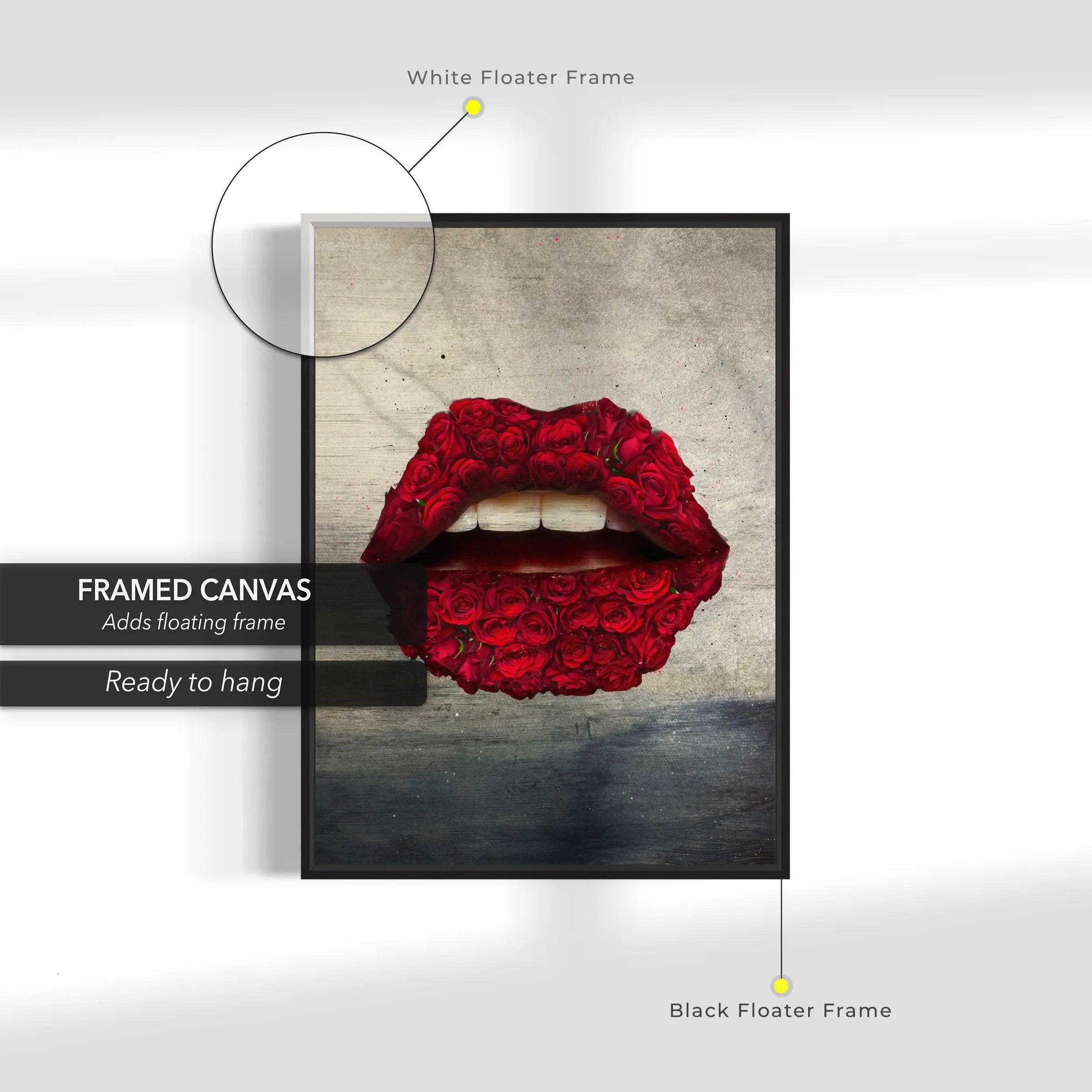 Red Rose Lips Canvas Wall Art | Poster Print - Canvastoria