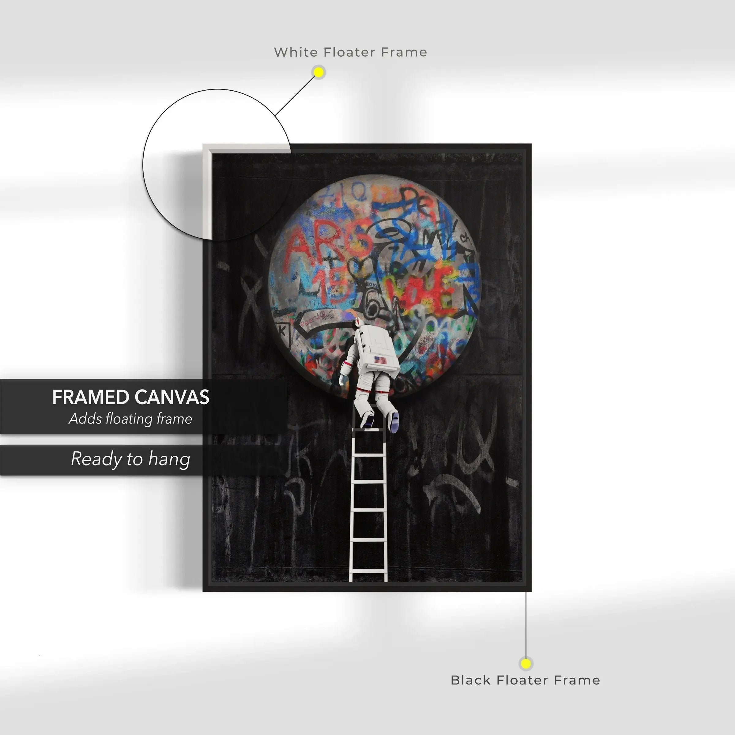 Astro 'Tag Moon' Canvas Wall Art | Poster Print Canvastoria