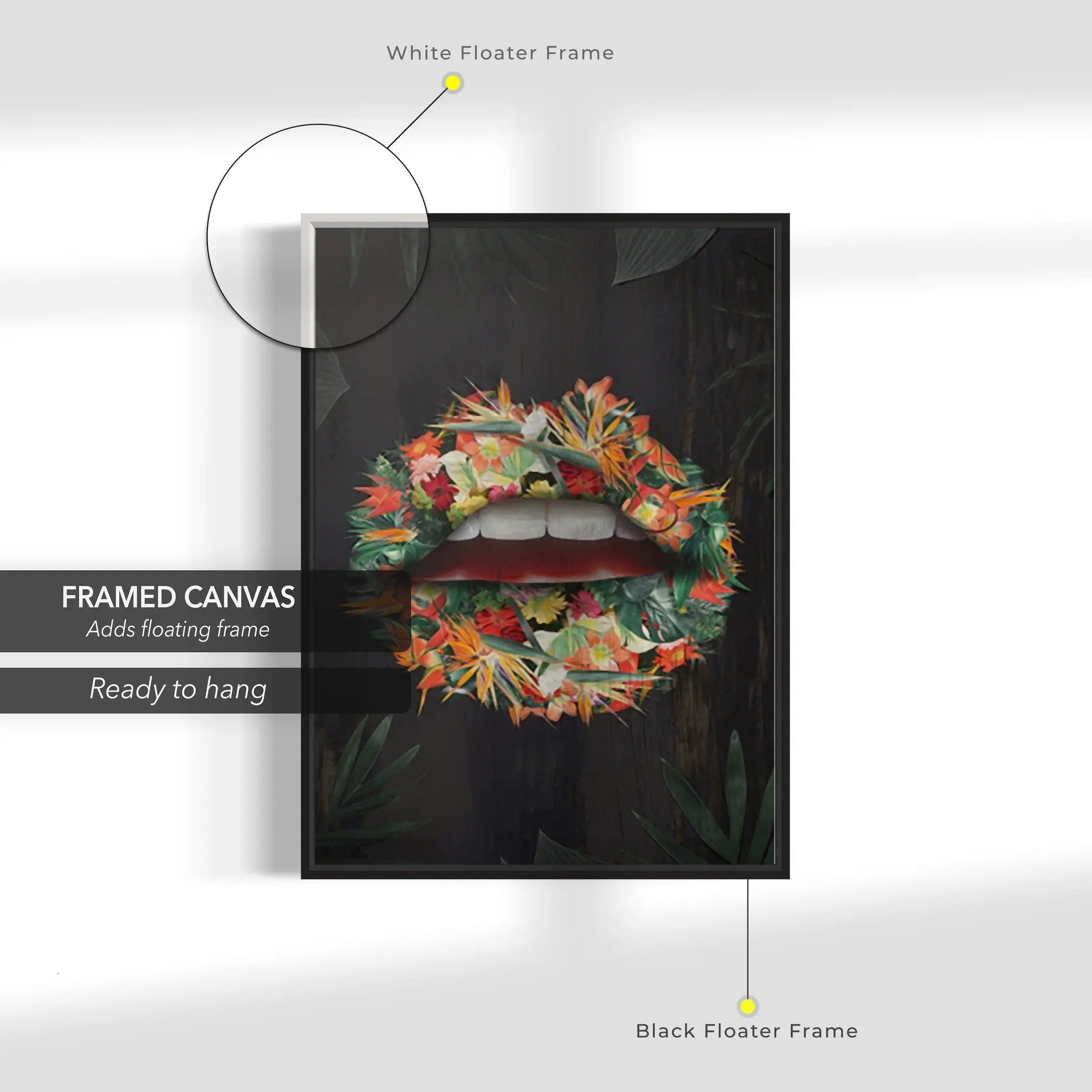 Fresh Flower Lips Canvas Wall Art | Poster Print Canvastoria