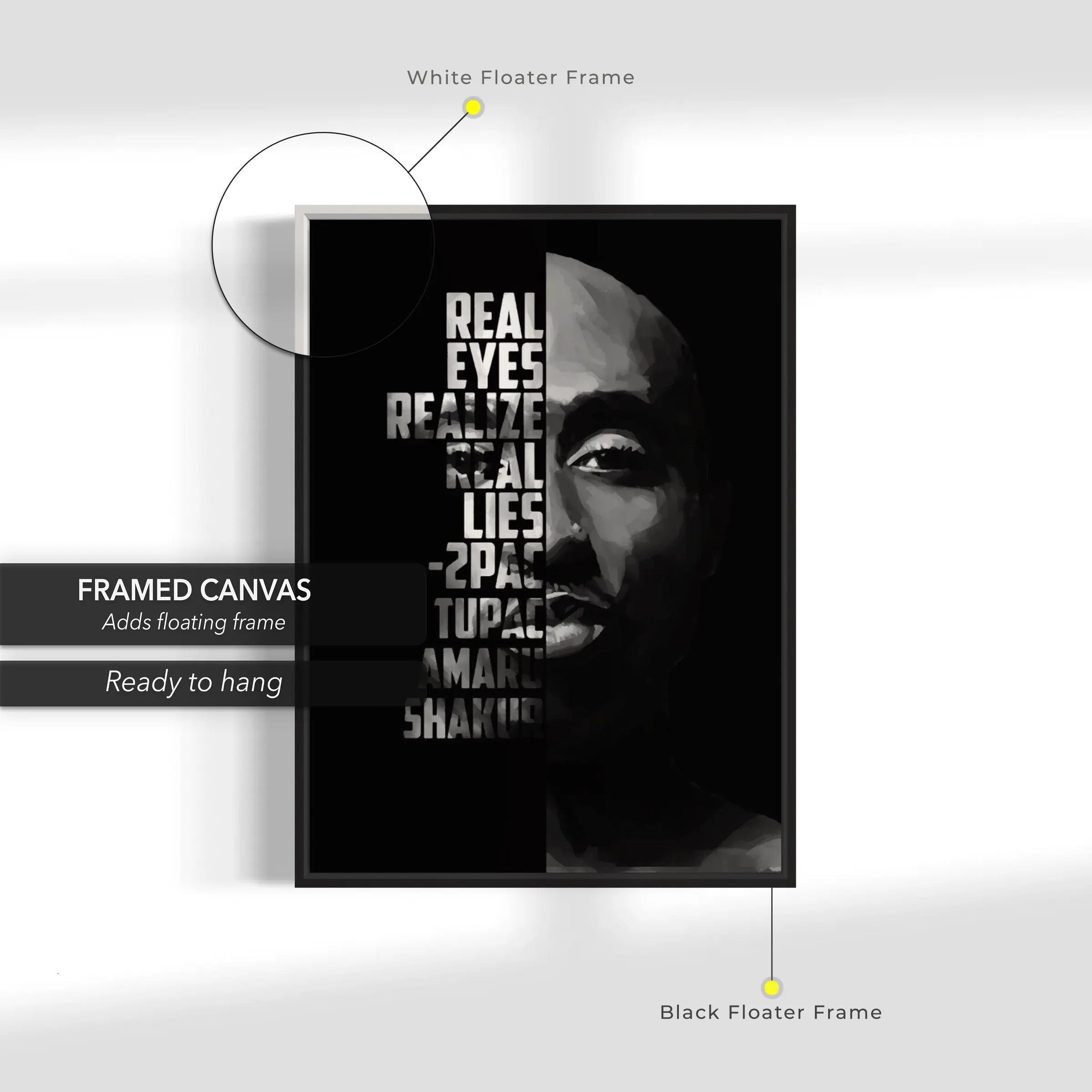 Realize Real Eyes - 2Pac Canvas Wall Art | Poster Print - Canvastoria
