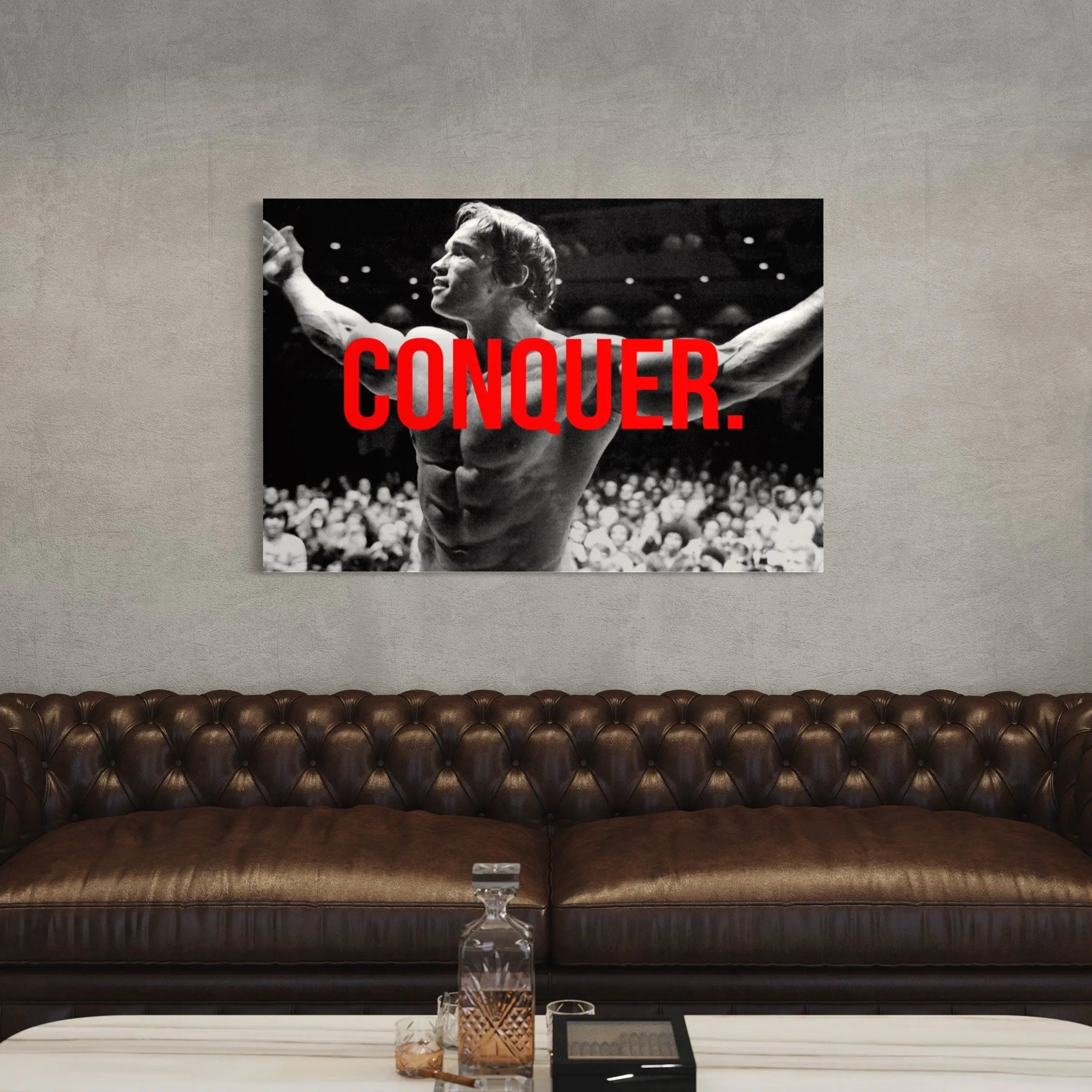 Arnold ‘Conquer Every Challenge’ Canvas Wall Art | Poster Print - Canvastoria