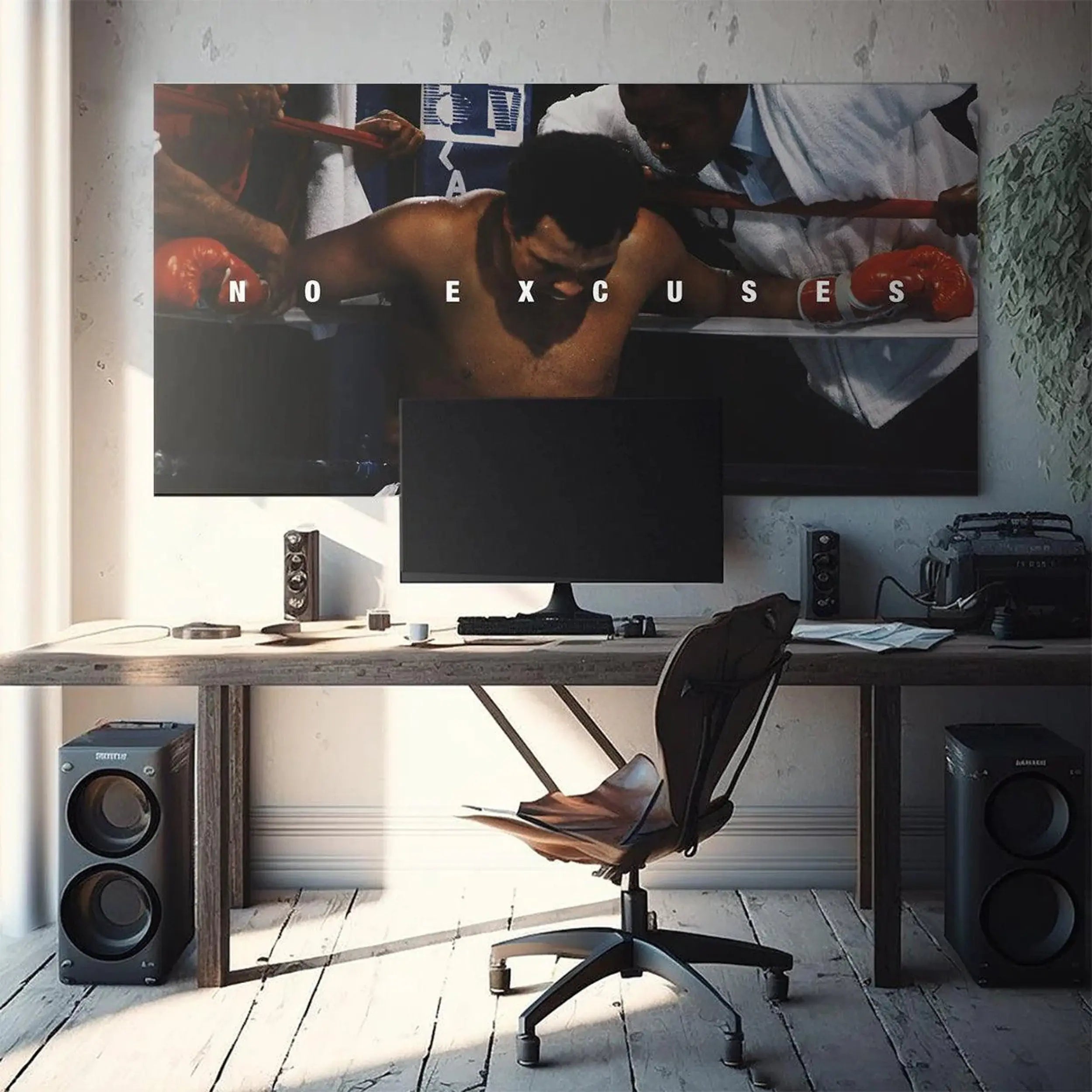 Muhammad Ali 'No Excuses' Canvas Wall Art | Poster Print Canvastoria