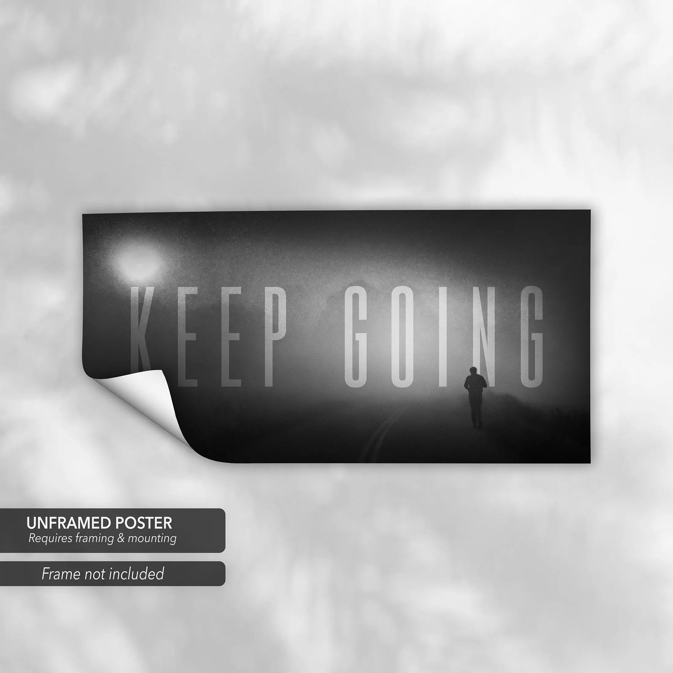 Muhammad Ali 'Keep Going' Black & White Canvas Wall Art | Poster Print - Canvastoria