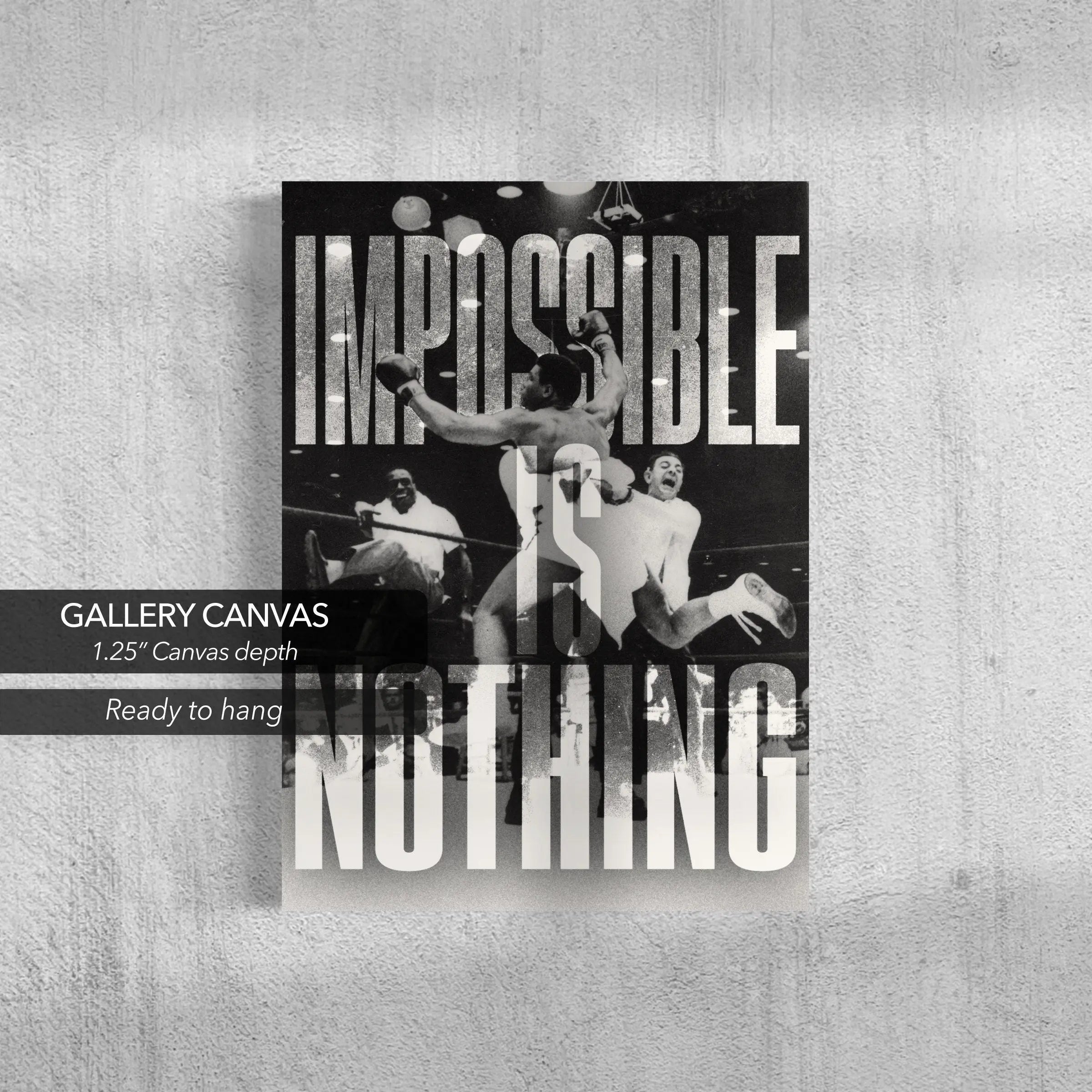Muhammad Ali ‘Impossible is Nothing’ Canvas Wall Art | Poster Print Canvastoria