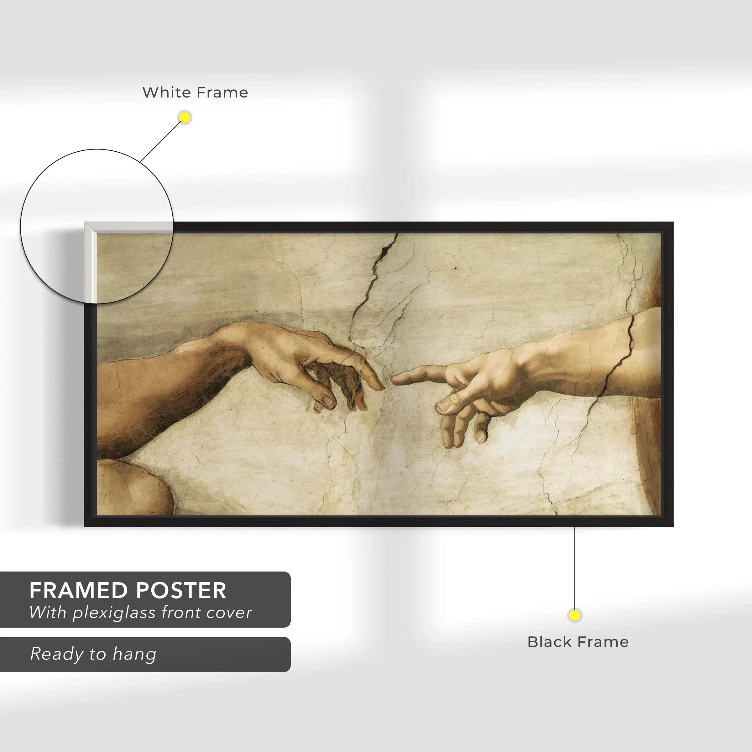 Michelangelo ‘Creation Of Adam’ Hands Canvas Wall Art | Poster Print - Canvastoria