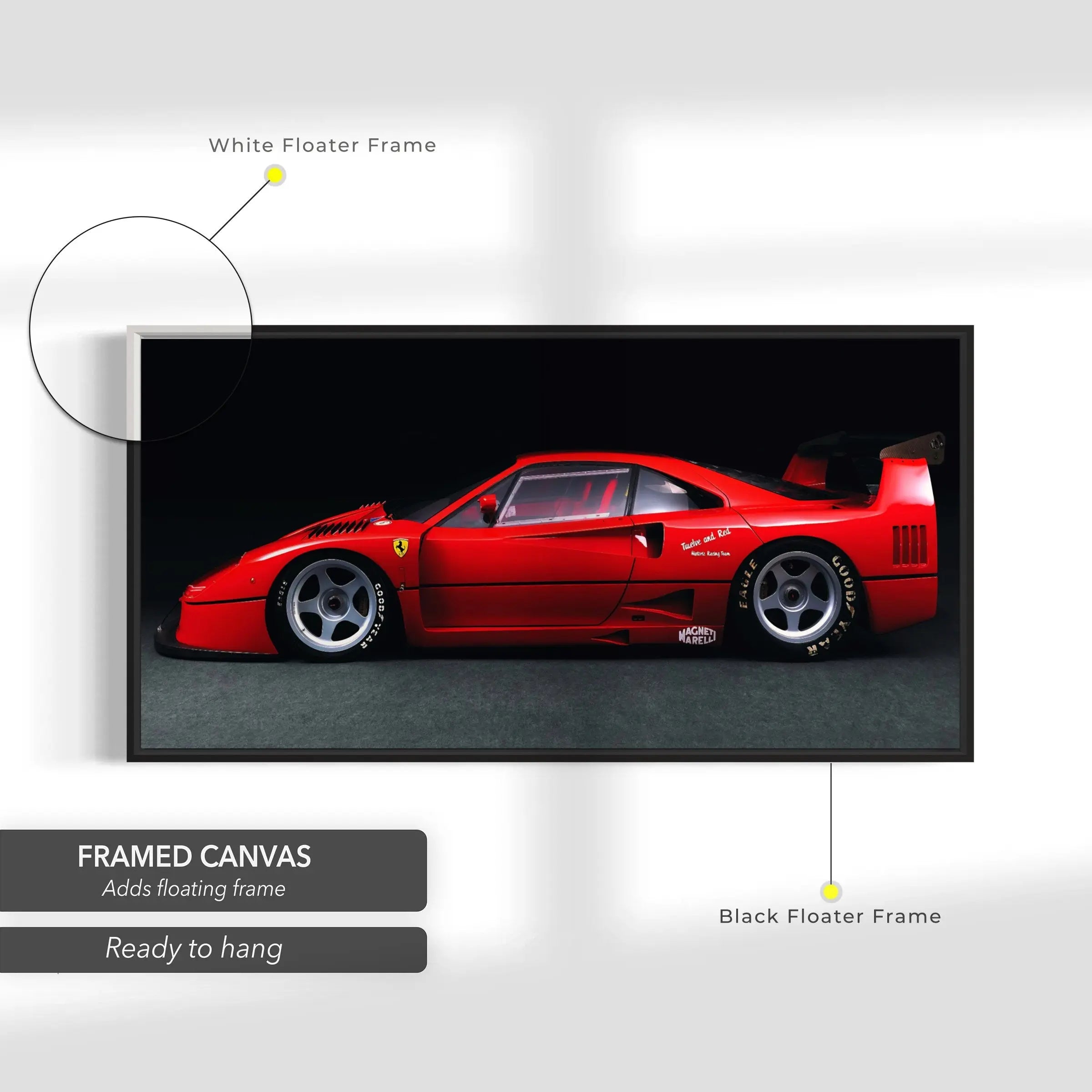 Ferrari F40 Classic Canvas Wall Art | Poster Print - Canvastoria