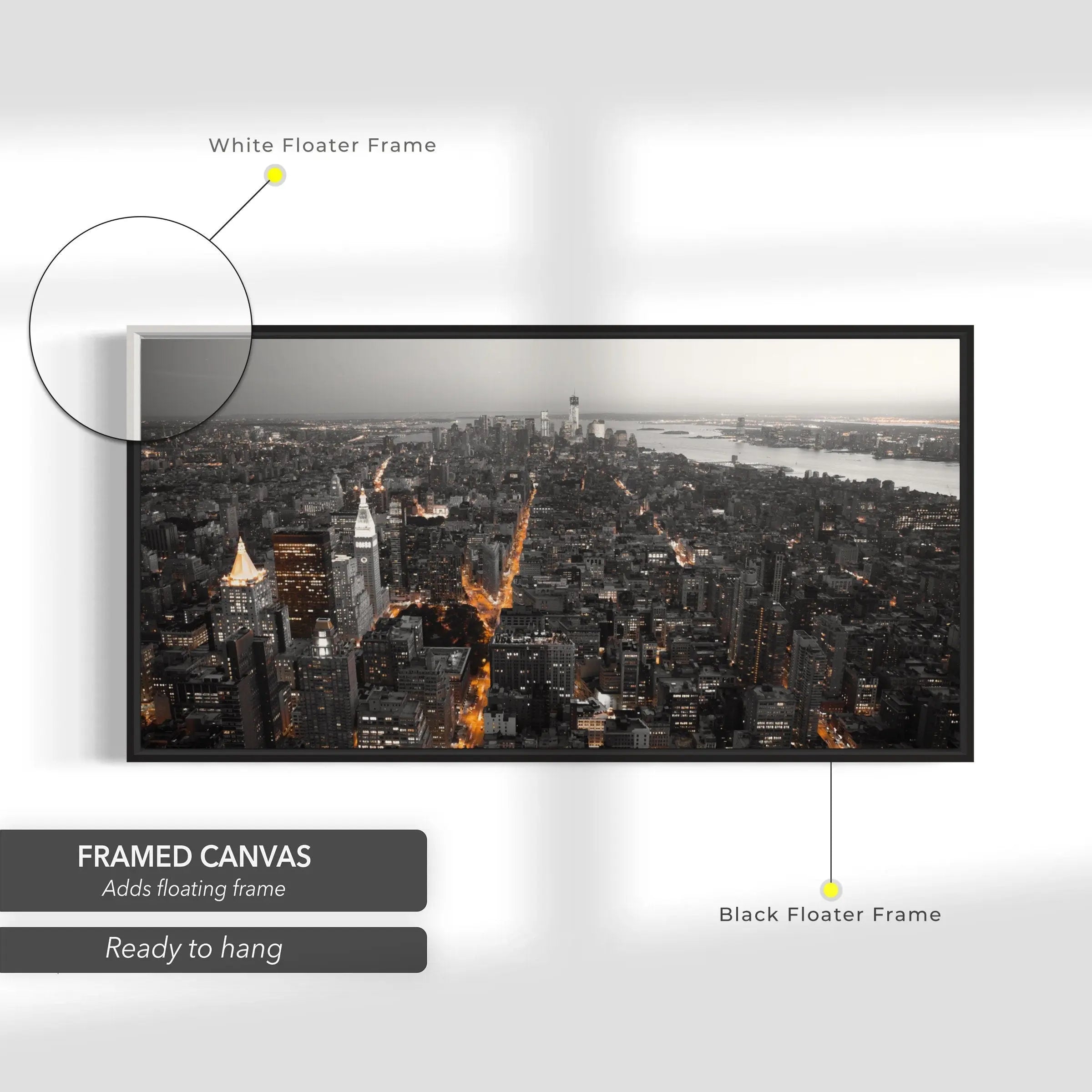 New York Panorama View Canvas Wall Art | Poster Print Canvastoria