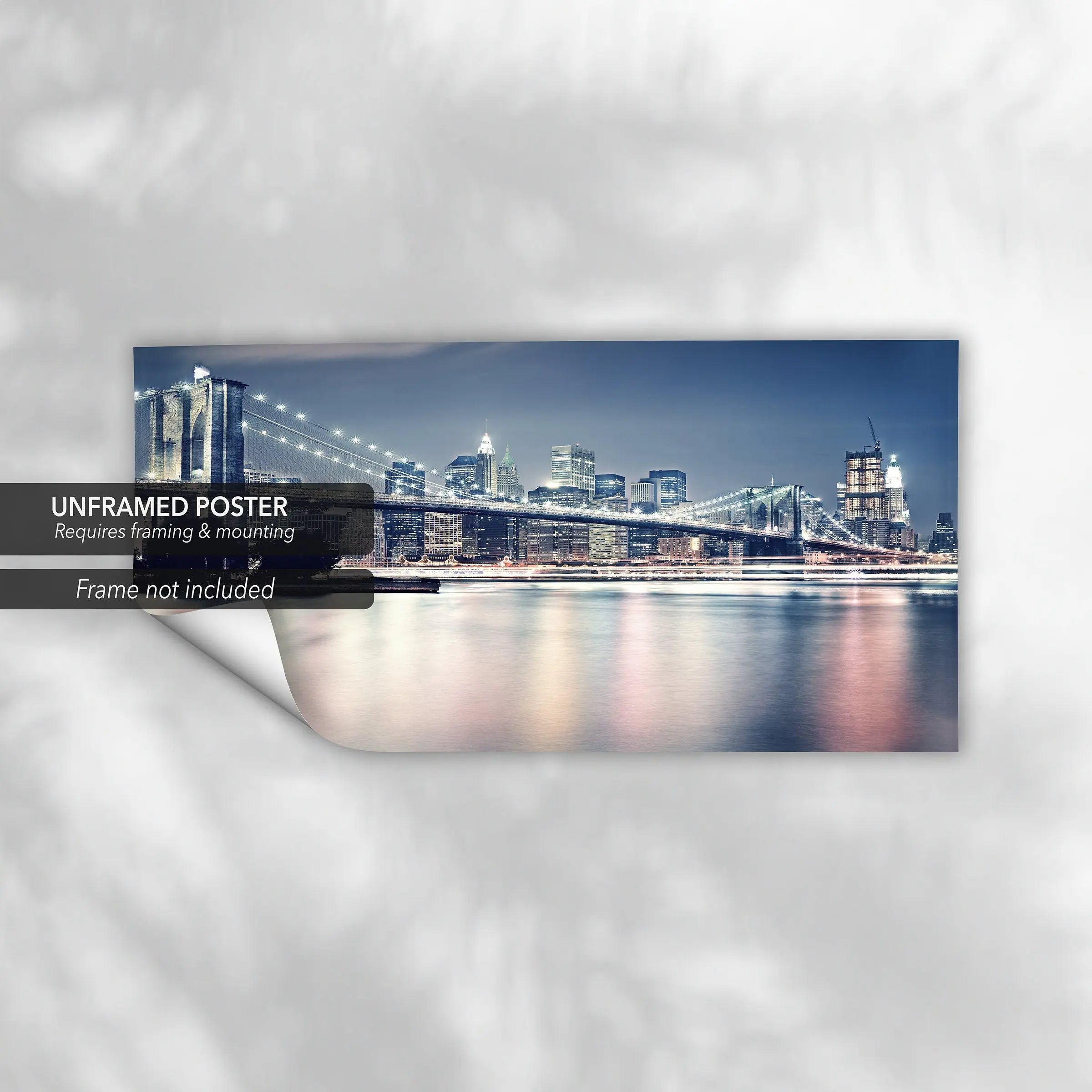 Brooklyn Bridge Panoramic Canvas Wall Art | Poster Print Canvastoria