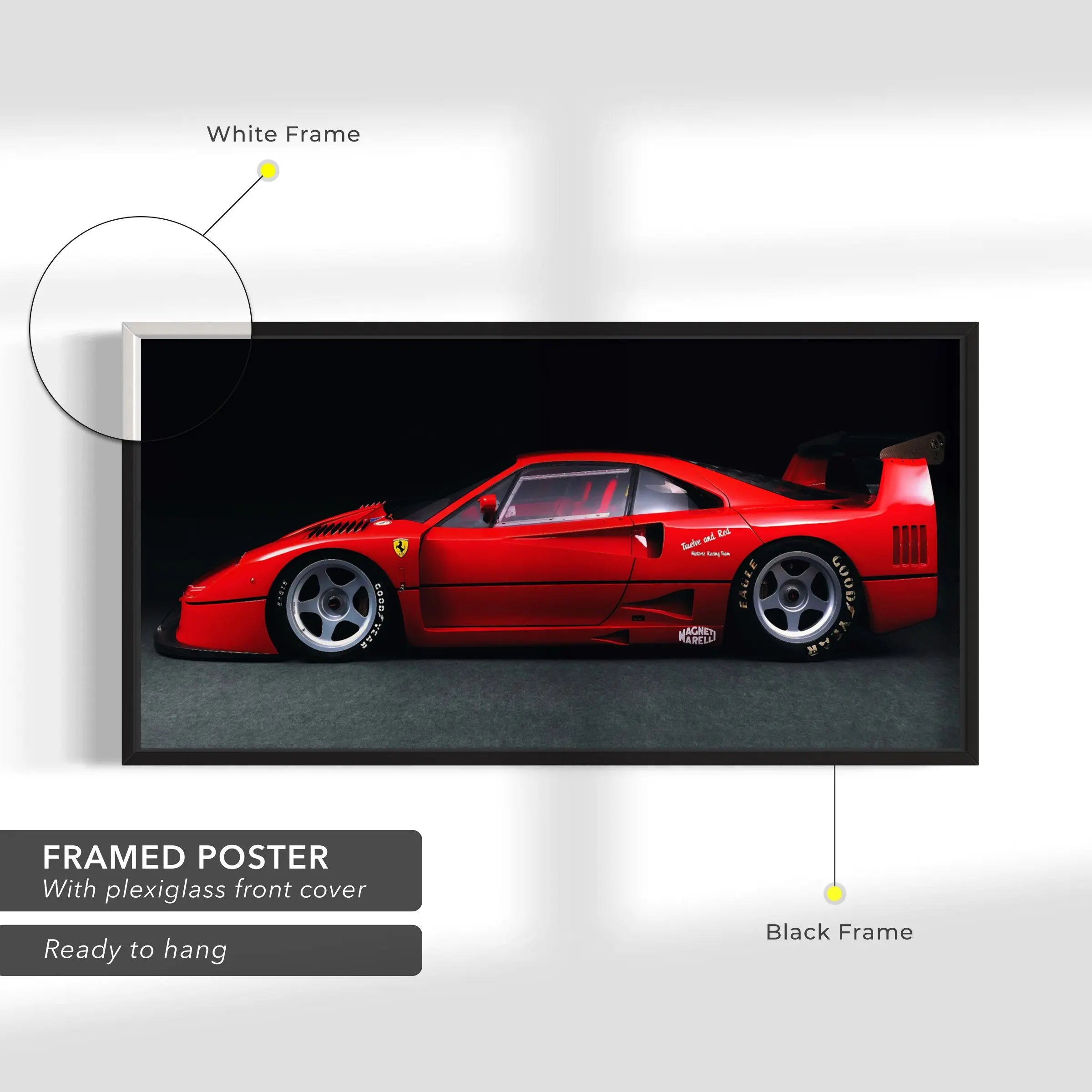Ferrari F40 Classic Canvas Wall Art | Poster Print - Canvastoria