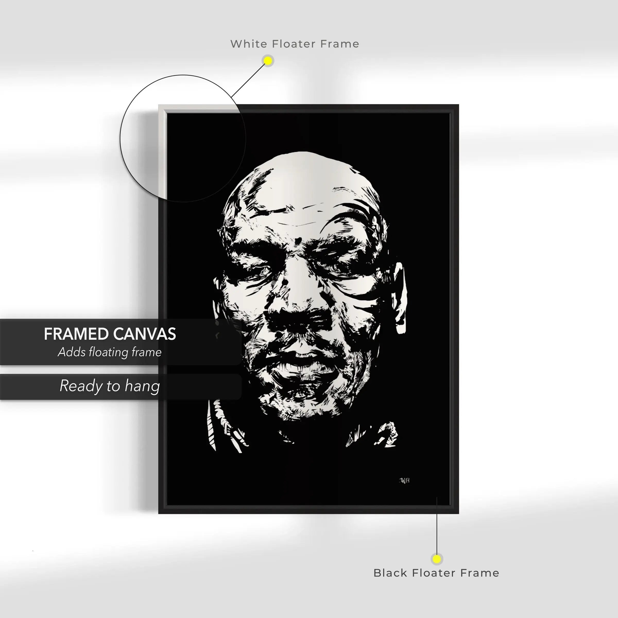 Mike Tyson Abstract Portrait Canvas Wall Art | Poster Print Canvastoria