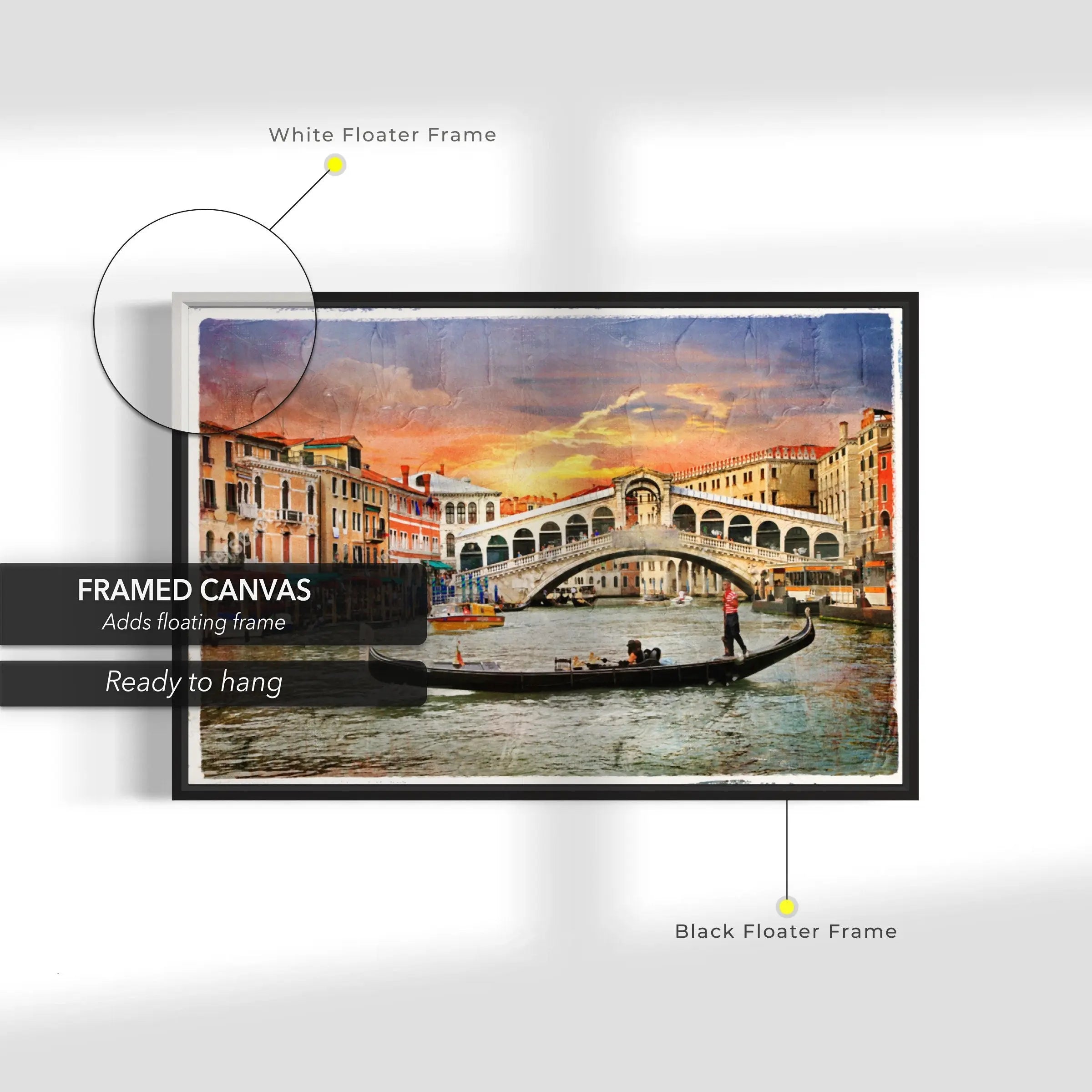 Grand Canal Rialto Canvas Wall Art | Poster Print Canvastoria