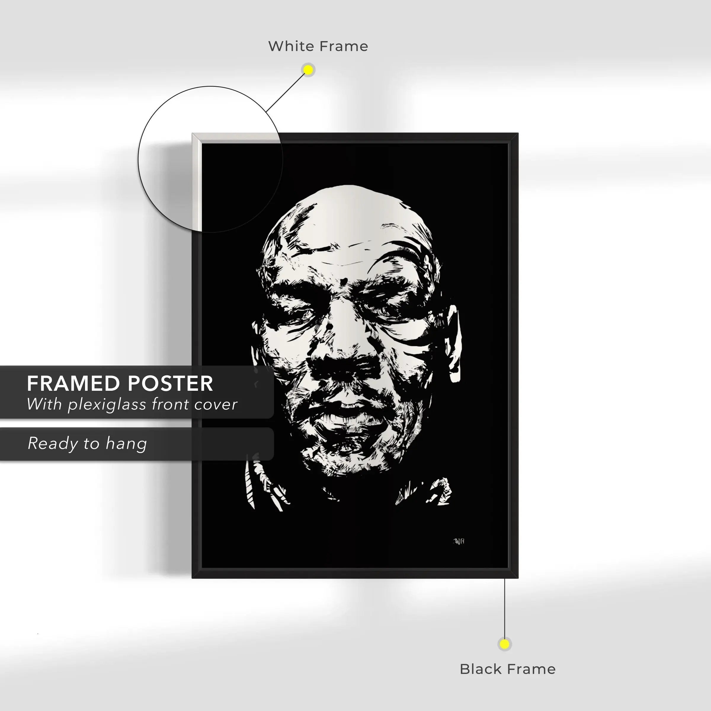 Mike Tyson Abstract Portrait Canvas Wall Art | Poster Print Canvastoria