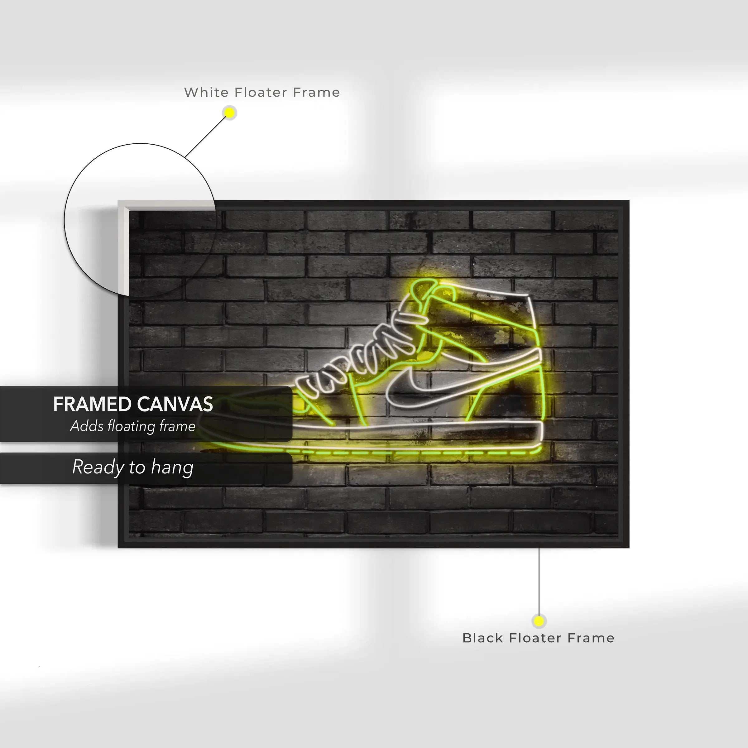 Nike Air Jordan 1 - Green Light Neon Canvas Wall Art | Poster Print Canvastoria