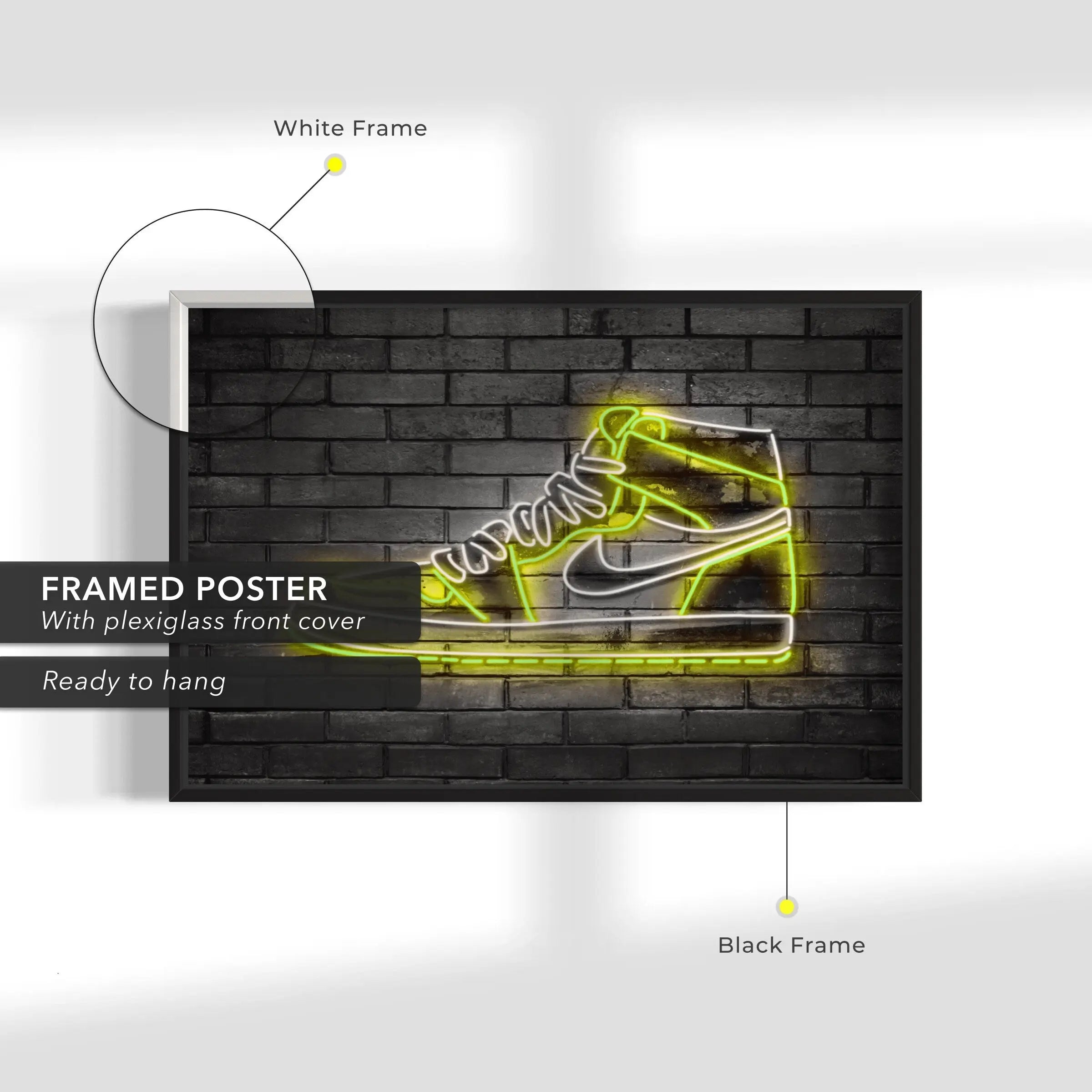 Nike Air Jordan 1 - Green Light Neon Canvas Wall Art | Poster Print Canvastoria