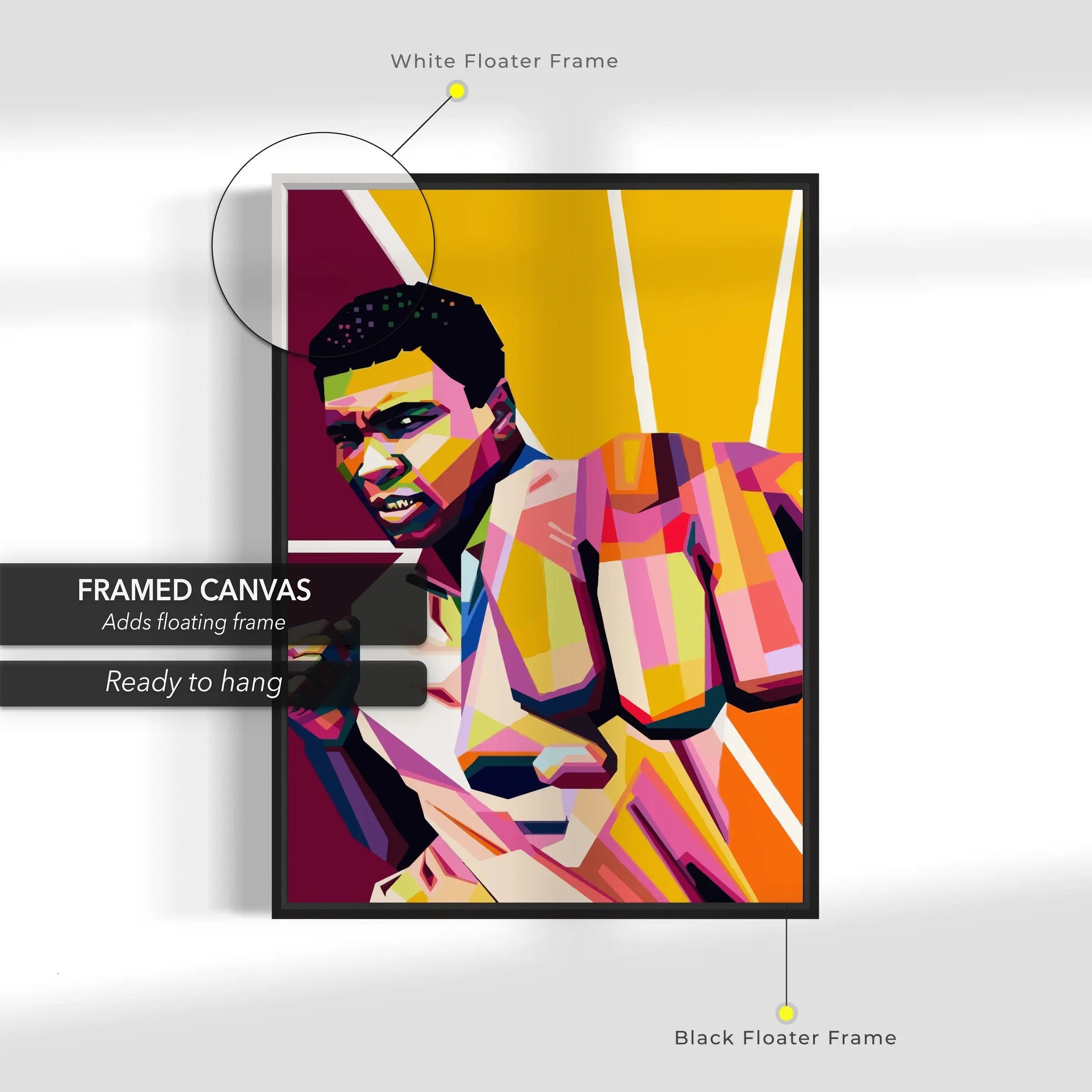 Muhammad Ali ’Kick Wpap Art Colors’ Canvas Wall Art | Poster Print - Canvastoria