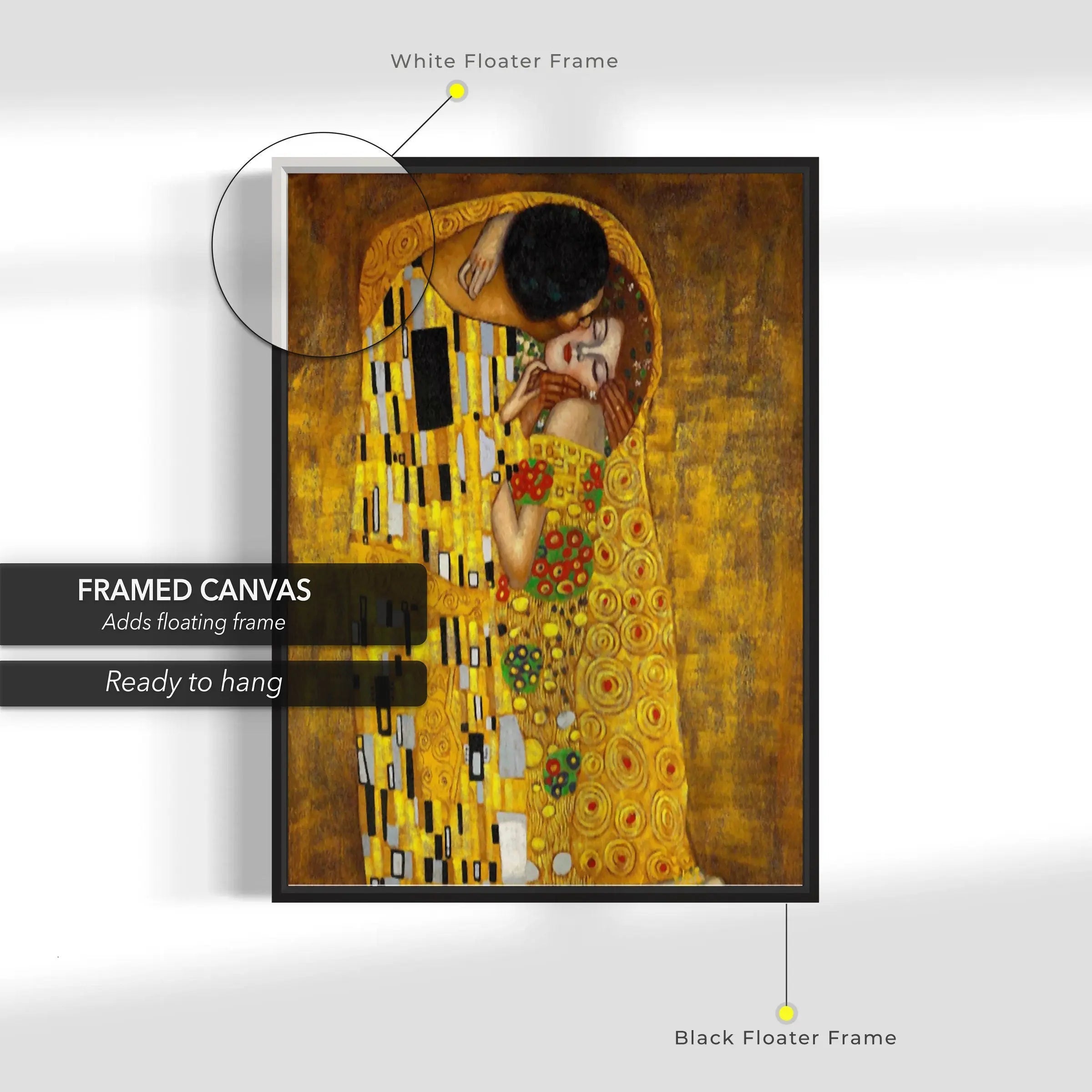 The Kiss Painting by Gustav Klimt (1908) Canvas Wall Art | Poster Print Canvastoria