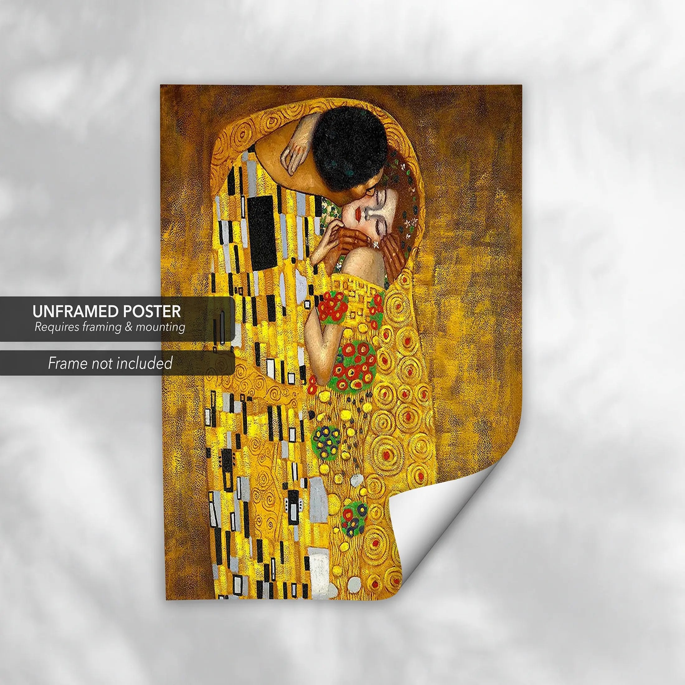 The Kiss Painting by Gustav Klimt (1908) Canvas Wall Art | Poster Print Canvastoria