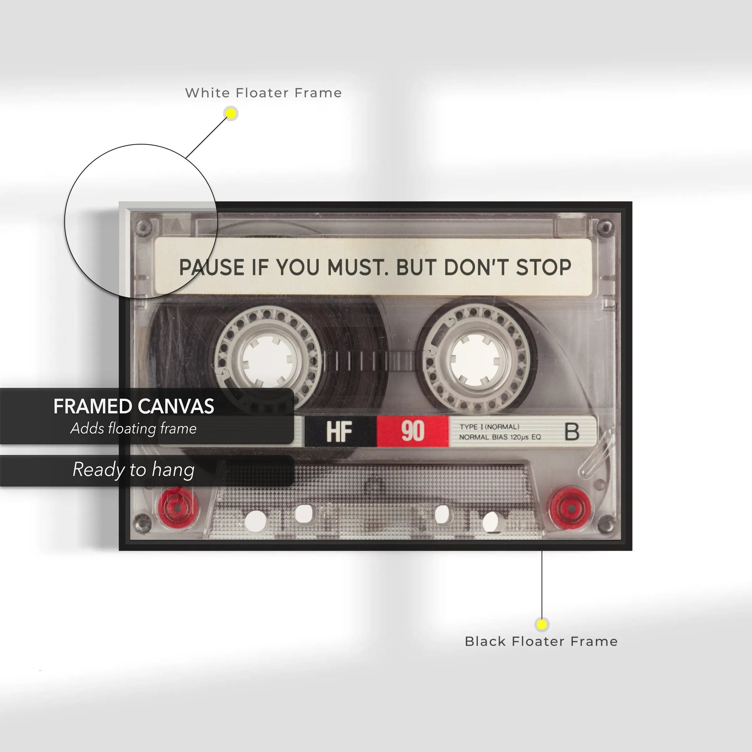 Pause if You Must. But Don't Stop Canvas Wall Art | Poster Print - Canvastoria