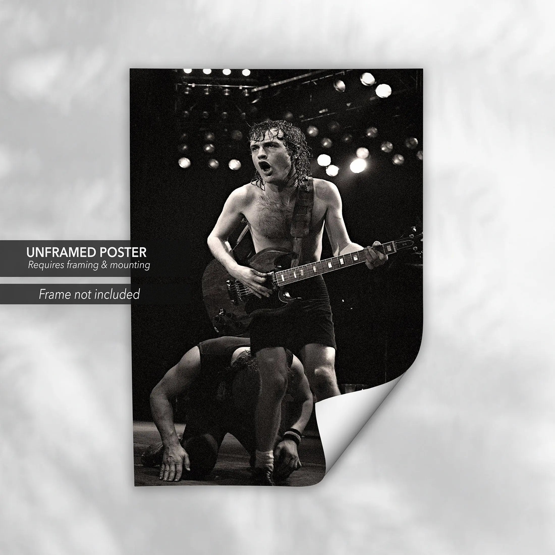 Angus Young 'Guitar Play' Canvas Wall Art | Poster Print Canvastoria