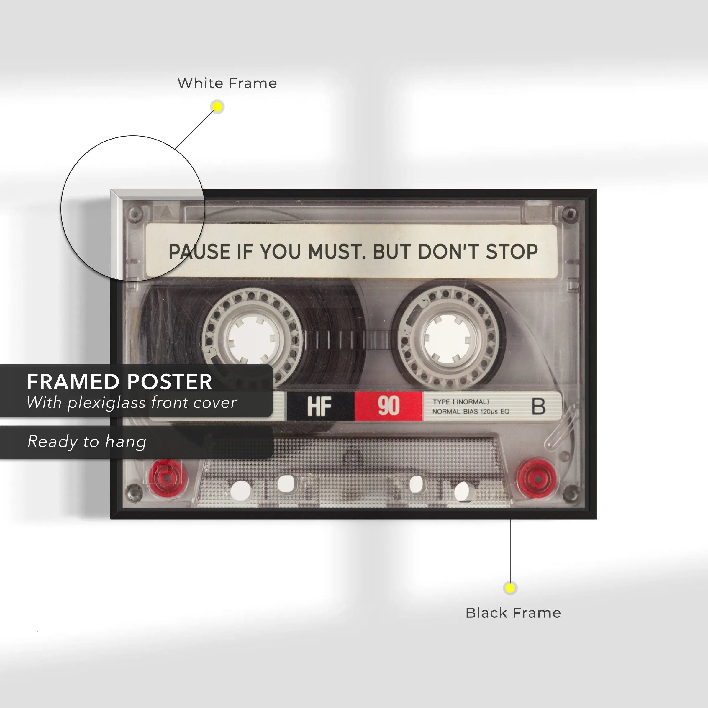 Pause if You Must. But Don't Stop Canvas Wall Art | Poster Print - Canvastoria