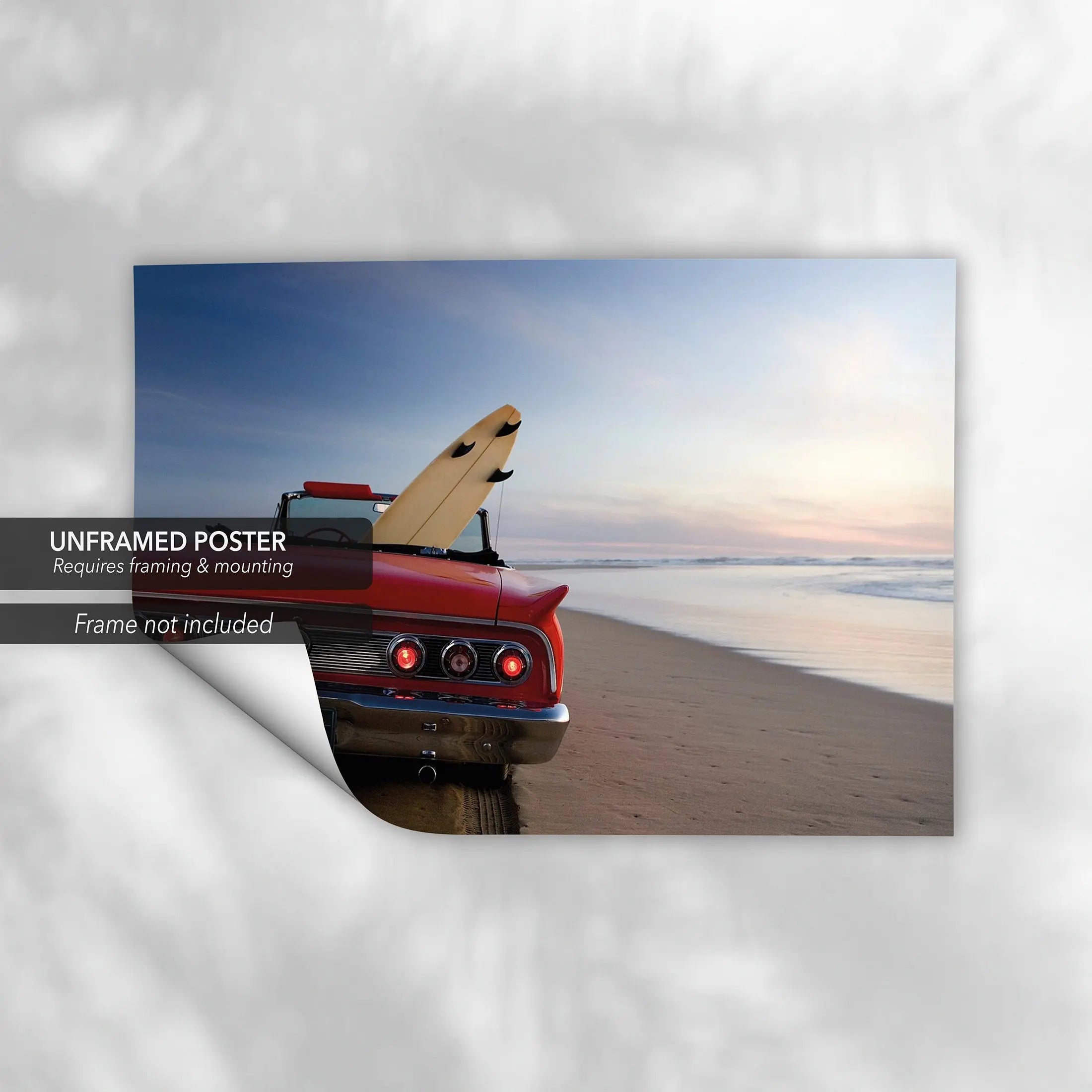 Vintage Surf and Car Vibes Canvas Wall Art | Poster Print - Canvastoria